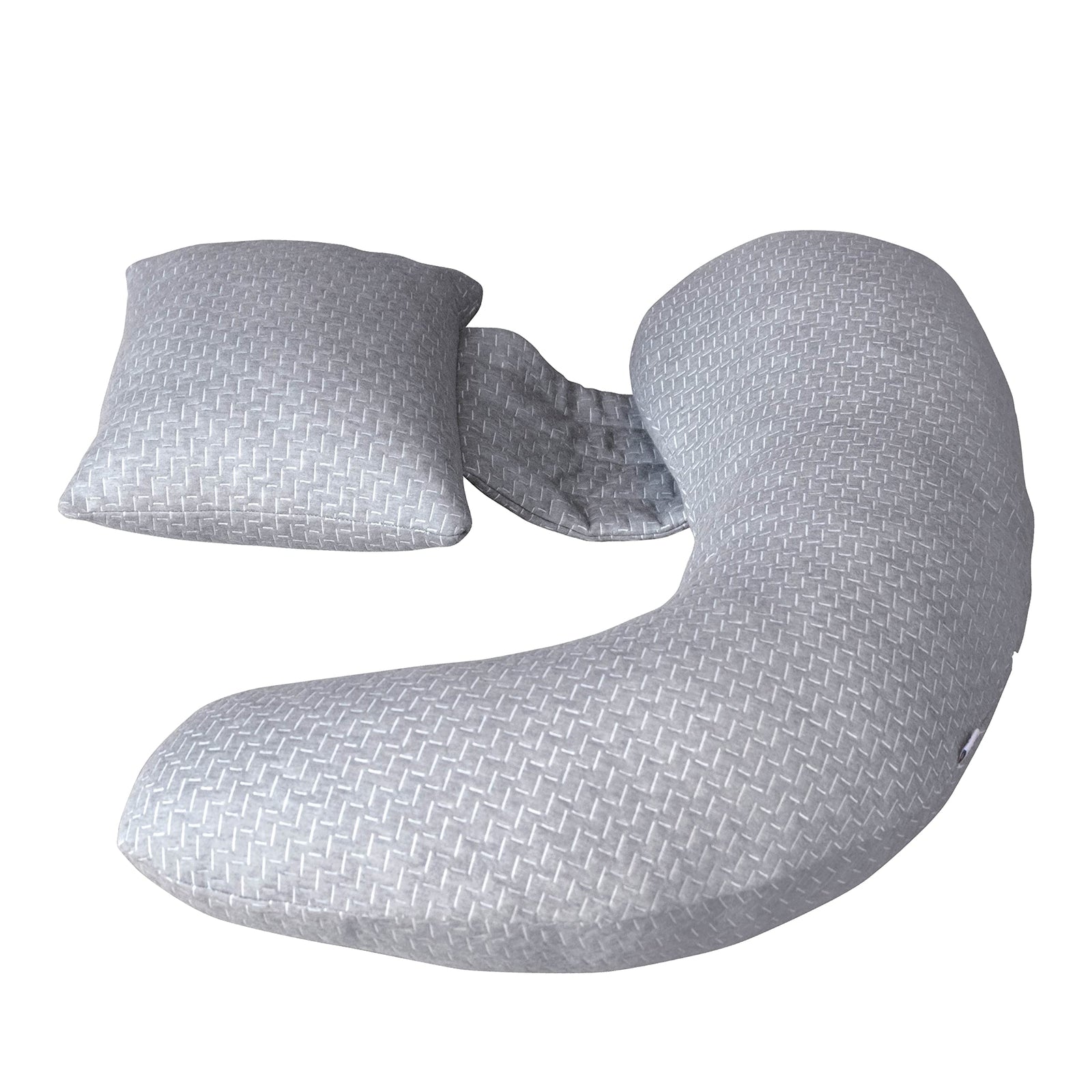 MOON MultiPosition Maternity Pillow – MaternityFeedingNursing Cushion with Removable/Washable Cover Support for Back, Hips, Legs, Belly For Pregnant Women Grey