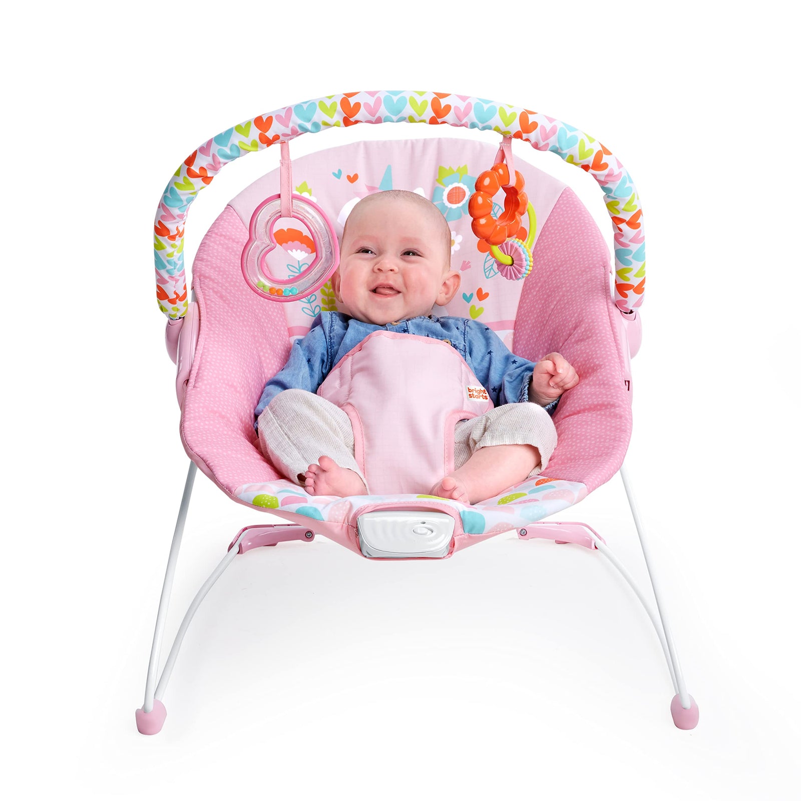 Bright Starts - Fancy Fantasy Vibrating Bouncer, Removable-Toy Bar, 0-6 months