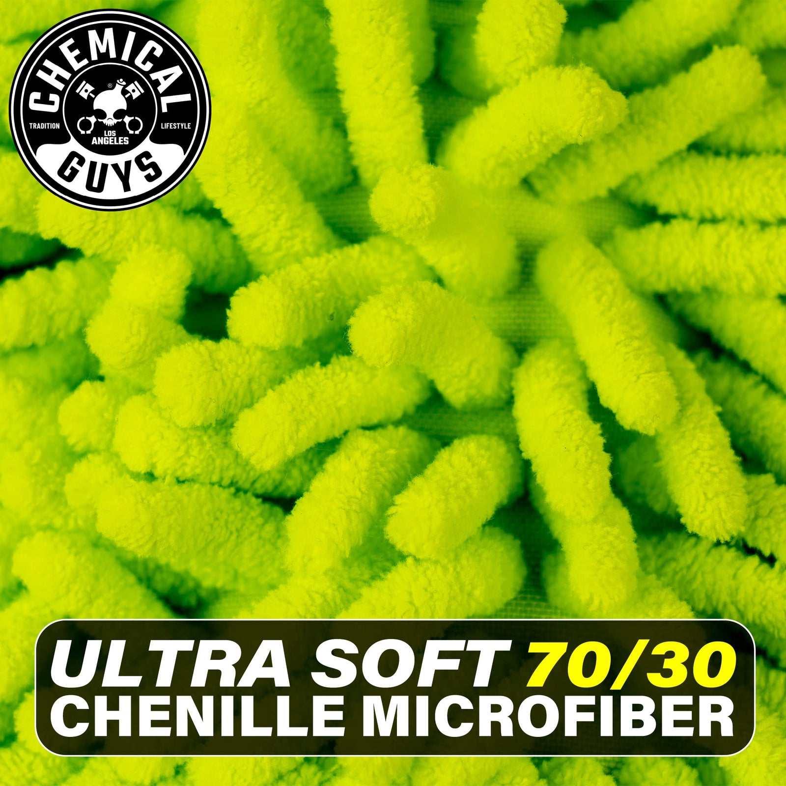 Chemical Guys MIC493 Chenille Premium Scratch-Free Microfiber Wash Mitt, Lime Green, 9.6