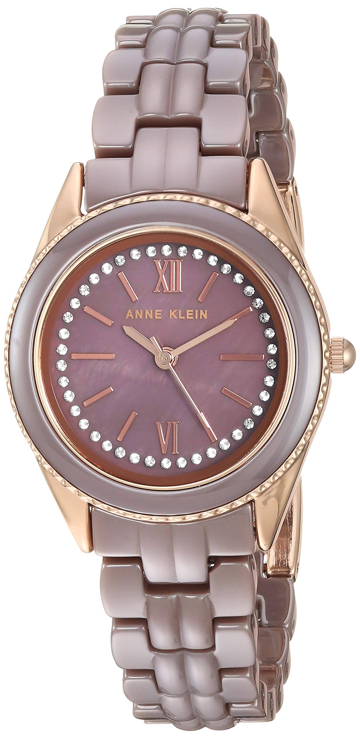 Anne Klein Women's Premium Crystal Accented Ceramic Bracelet Watch