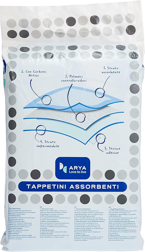 ARYA Puppy Pads with Activated Carbon - 60x60 cm / 10-pack