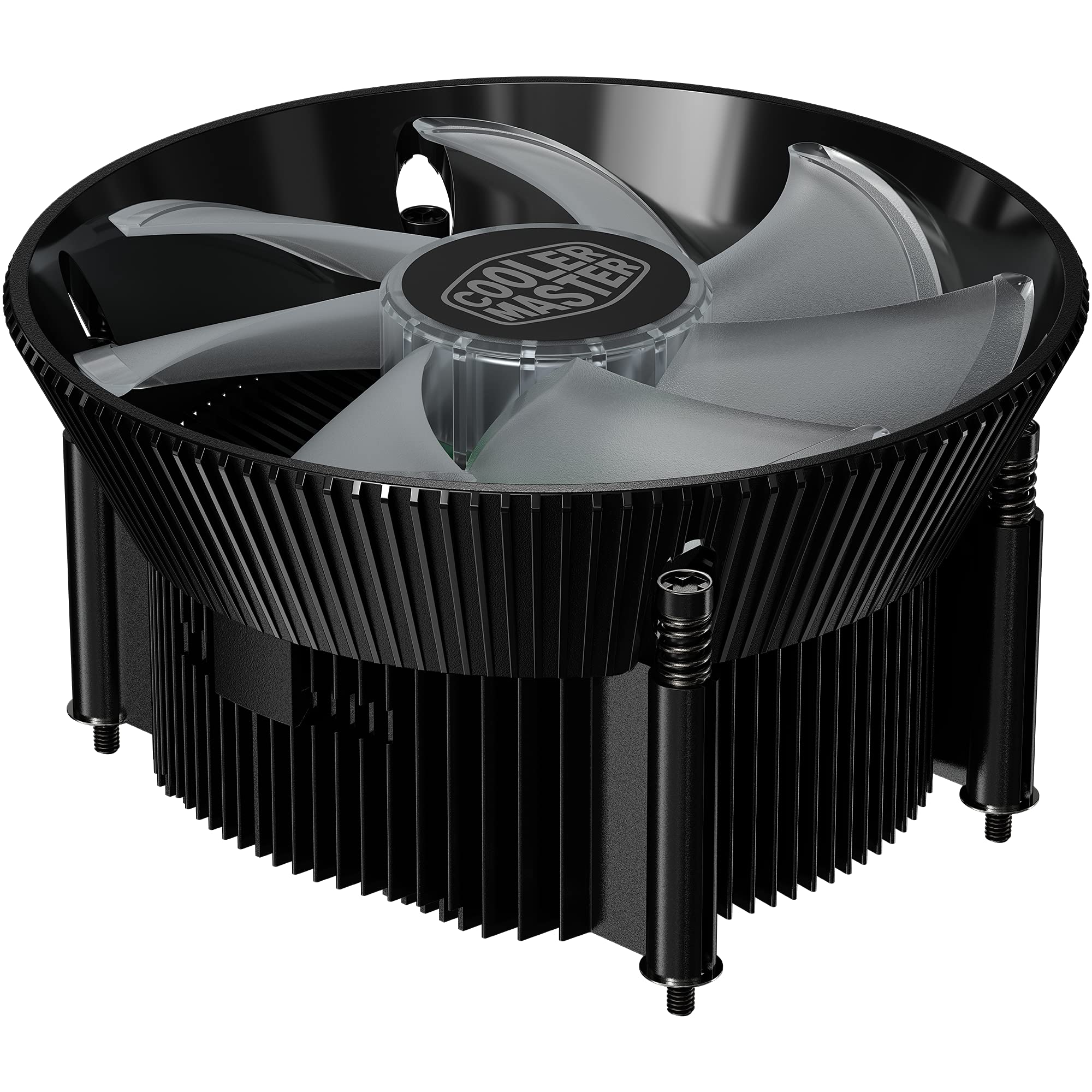 Cooler Master i71C RGB Intel Low Profile CPU Air Cooler, Anodized Black Aluminum Fins, Copper Insert Base, MF120 RGB 4 Pin Lighting Fan for Intel LGA1151, RR-I71C-20PC-R1, Copper Base