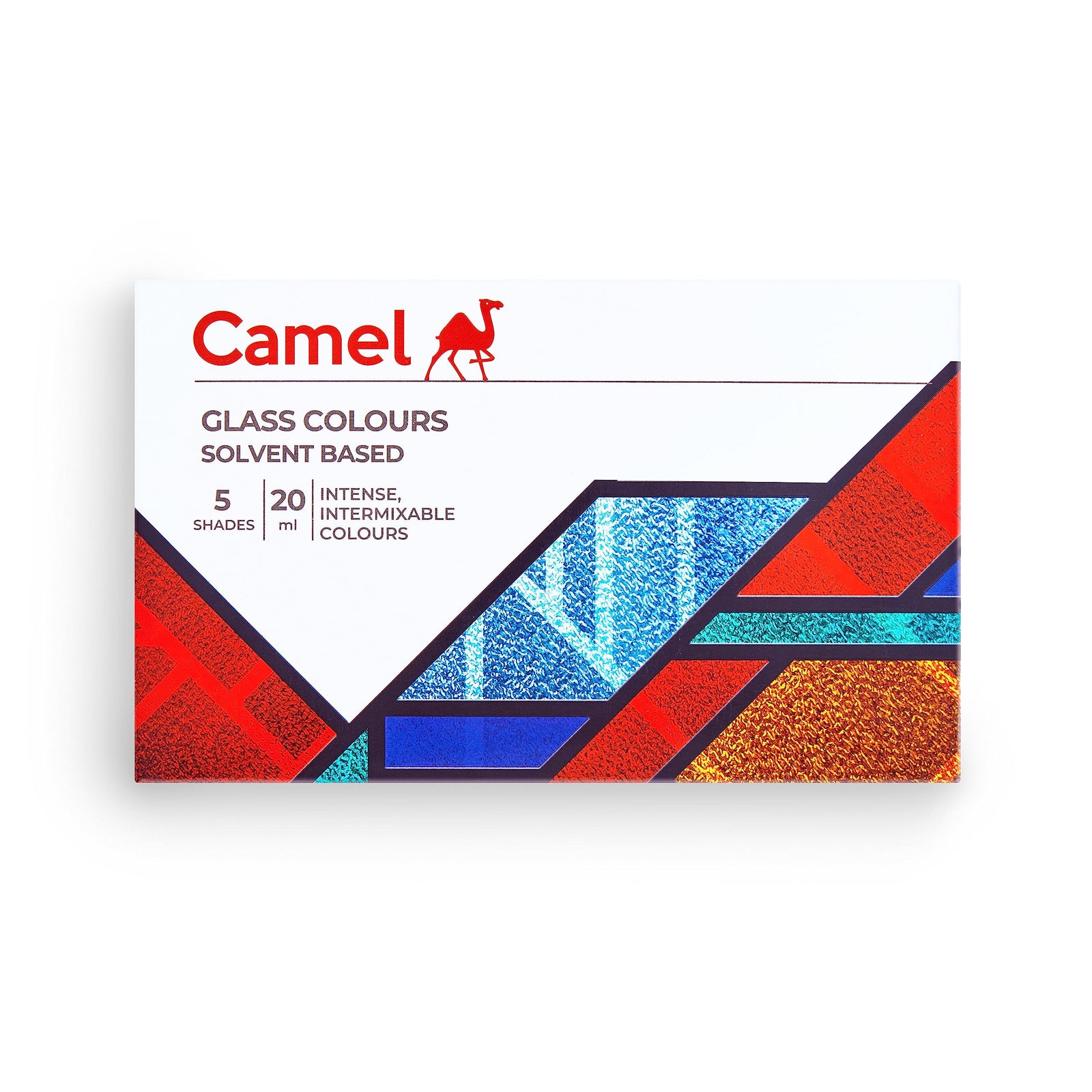 Camel Solvent Based Glass Color - 20ml Each, 5 Shades