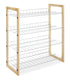 Whitmor 4 Tier Storage Organizer-Natural Wood and Chrome Closet Shelf