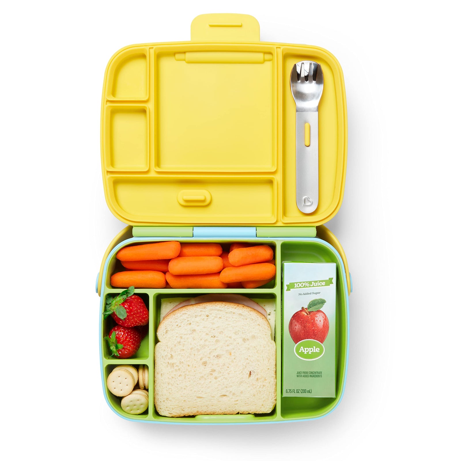 Munchkin Bento Toddler Lunch Box, Green (Pack of 1)