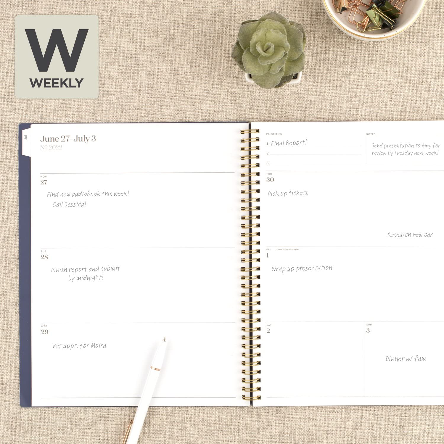 Cambridge 2022-2023 Planner, Weekly & Monthly Academic, 21.6 cm x 27.9 cm, Large, WorkStyle Classic, Navy (1606-905A-58)