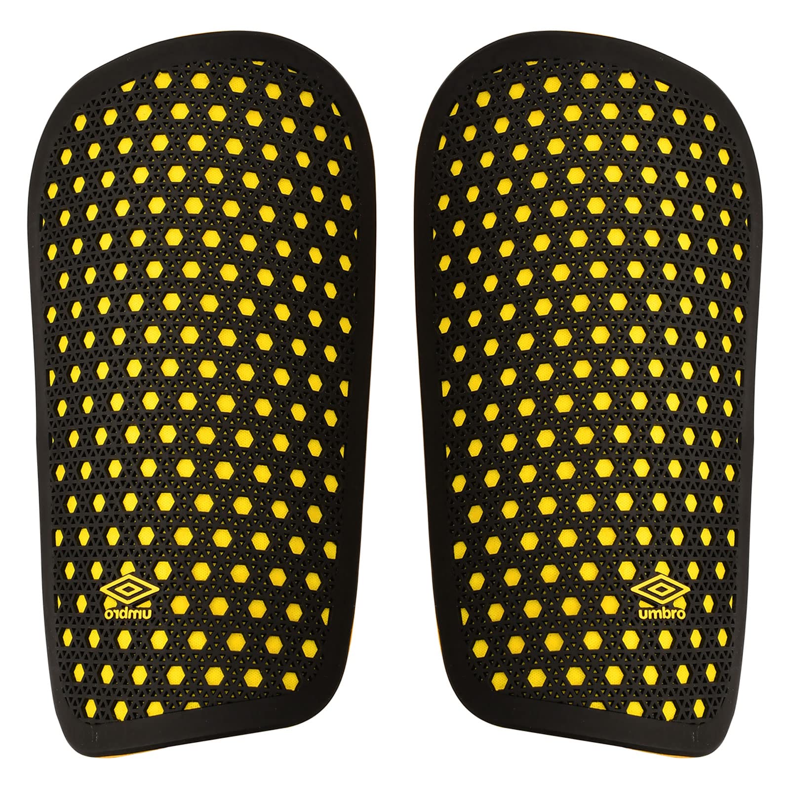 Umbro Front Logo Two-Tone Sports Shin Guard, Yellow & Black