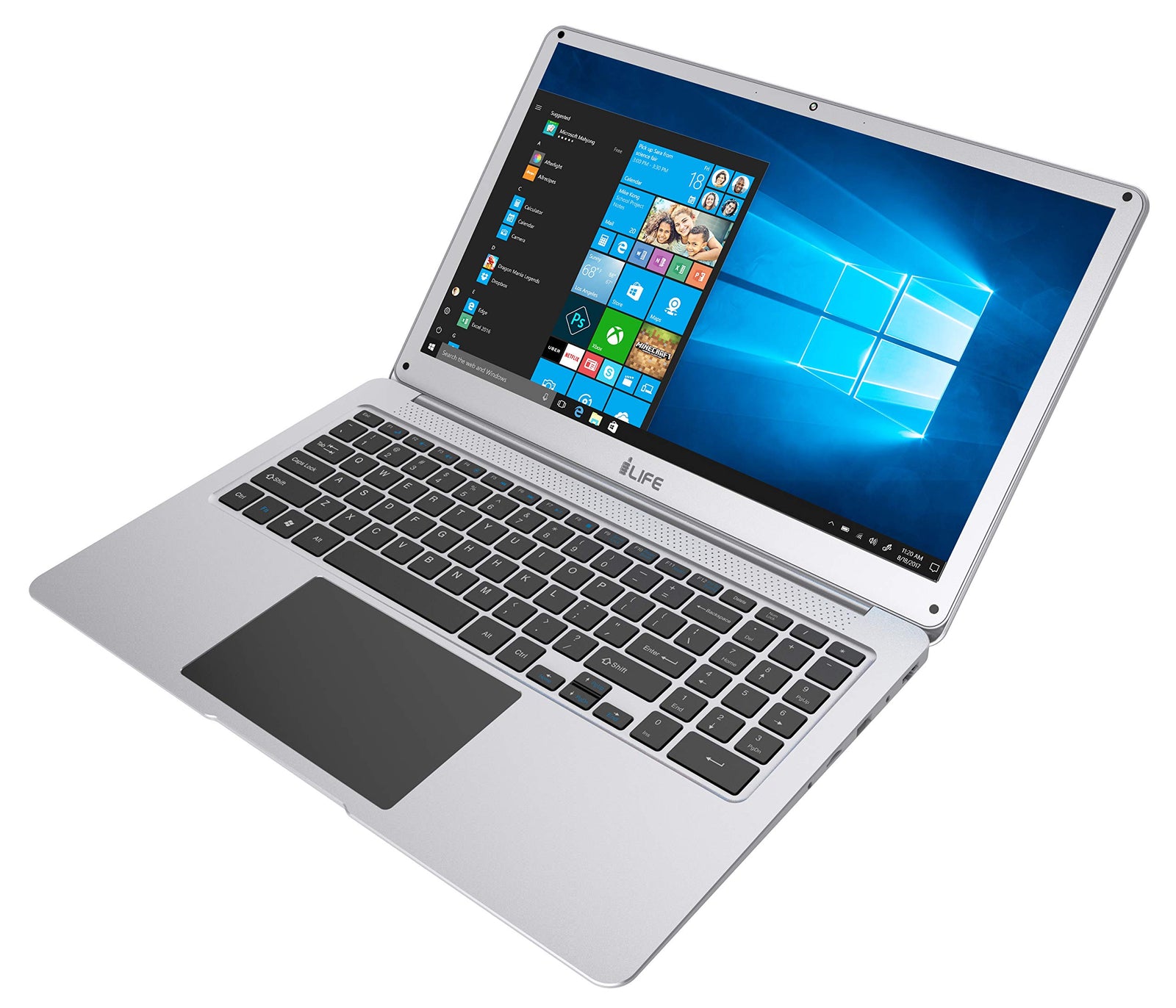 i-Life ZedAir Plus Laptop - Intel Celeron N3350, 15.6-Inch, 500GB, 6GB, Eng-Arb-KB, Windows 10, Silver