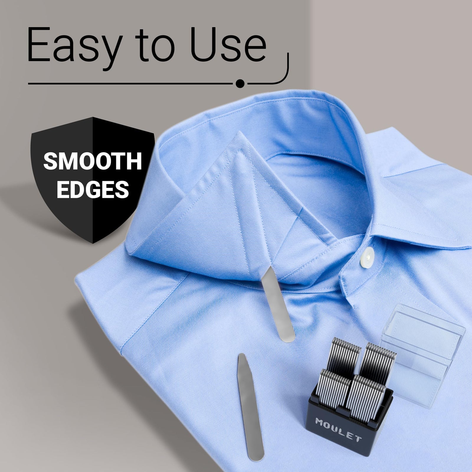 56 Collar Stays for Men's Dress Shirts - Premium Dress Shirt Collar Inserts, 4 Sizes