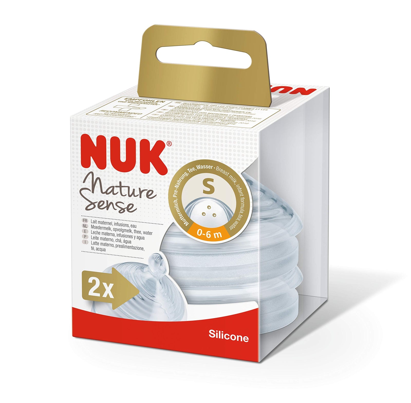 Nuk Nature Sense Silicone Teat 0-6M Small - Pack of 2