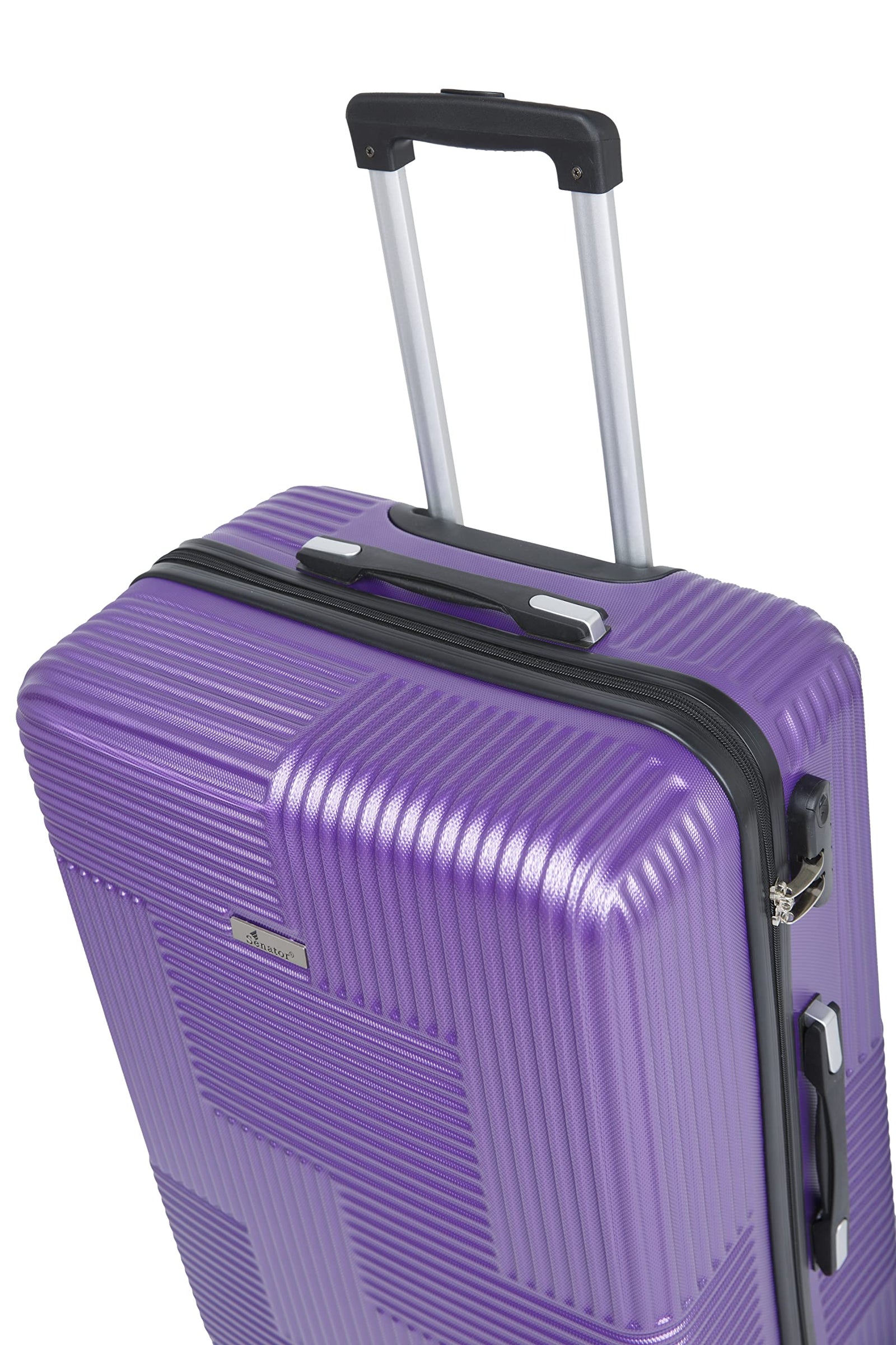 Senator Hard Shell Luggage Sets 3-piece Suitcase Set for Unisex - KH110 | ABS Lightweight Travel suitcase with Wheels 4 (Set of 3, Violet)