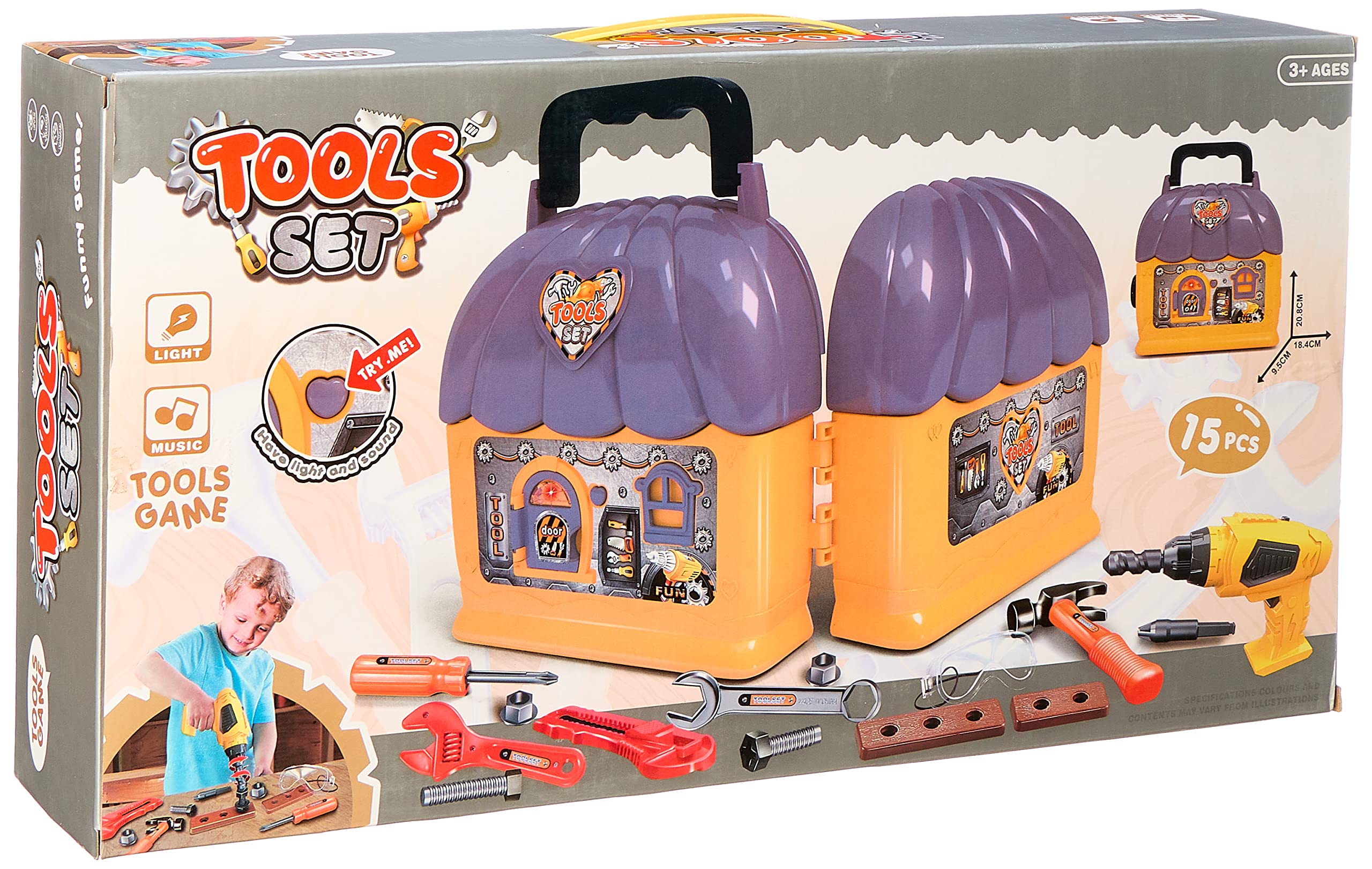 Tools set (light-sound-battery) 15pcs (try me) +3y