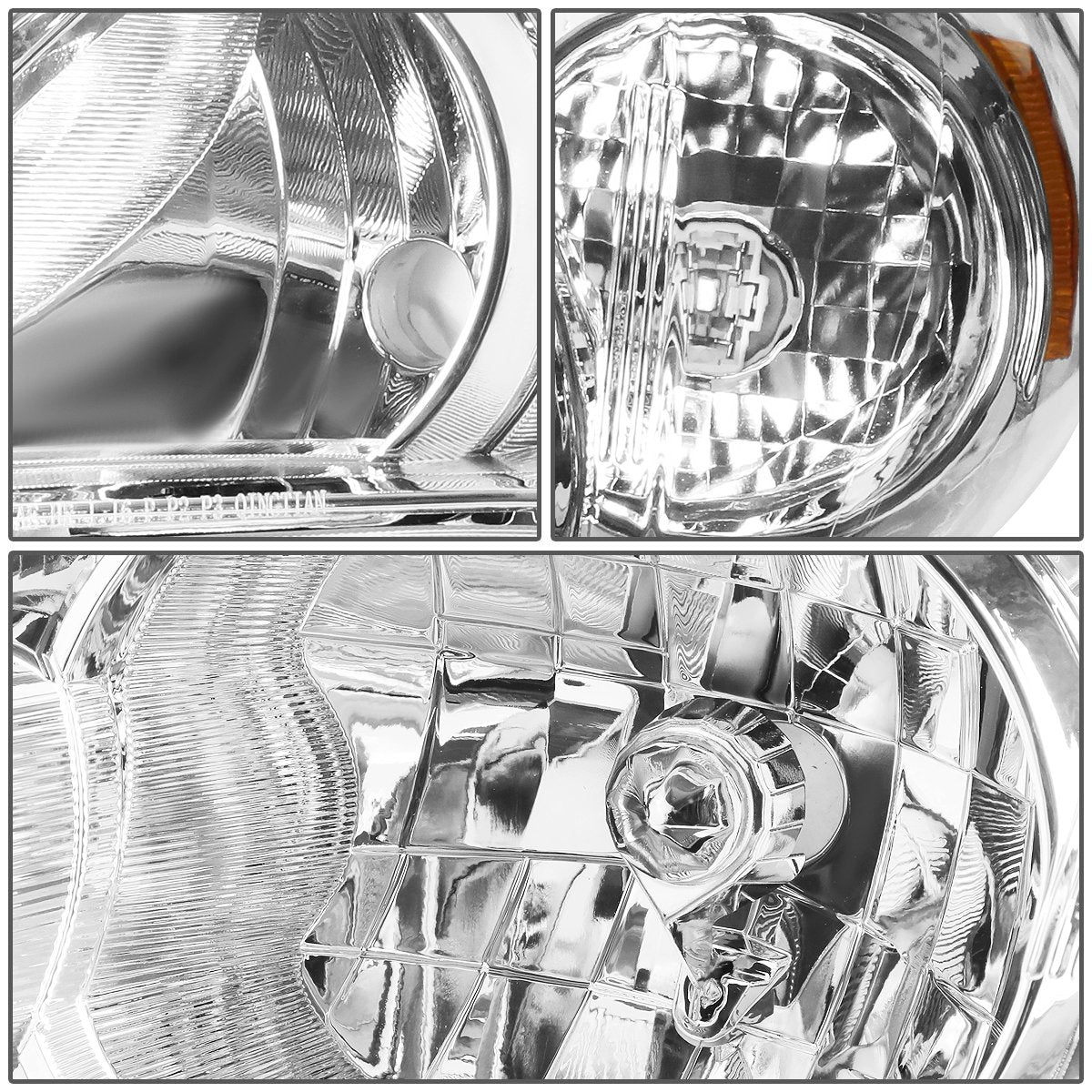 DNA MOTORING HL-OH-TCOR11-CH-AM Chrome Housing Amber Corner Headlights Replacement For 11-13 Corolla Sedan