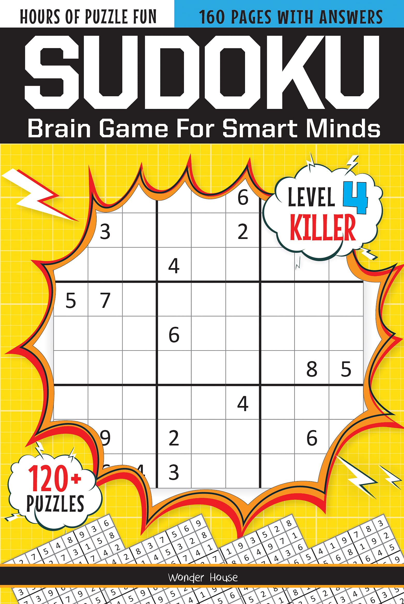 Sudoku - Brain Games For Smart Minds Level 4 Killer : Brain Booster Puzzles for Kids, 120+ Fun Games