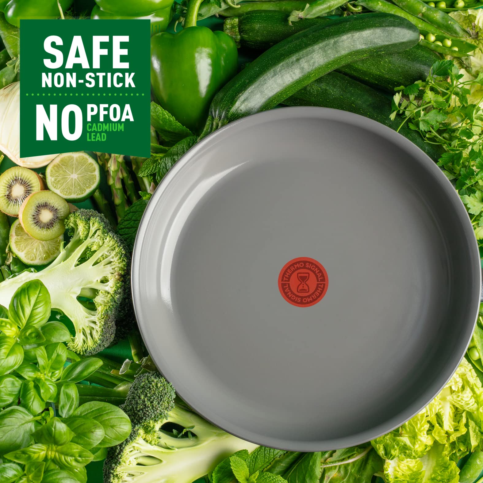 TEFAL Frying Pan |Renewal 30 cm Non-Stick Ceramic Coating Fry Pan |Eco-Designed |Recycled |Healthy Cooking |Thermo-Signal™ |Safe |Made in France |Induction Compatible | C4260753