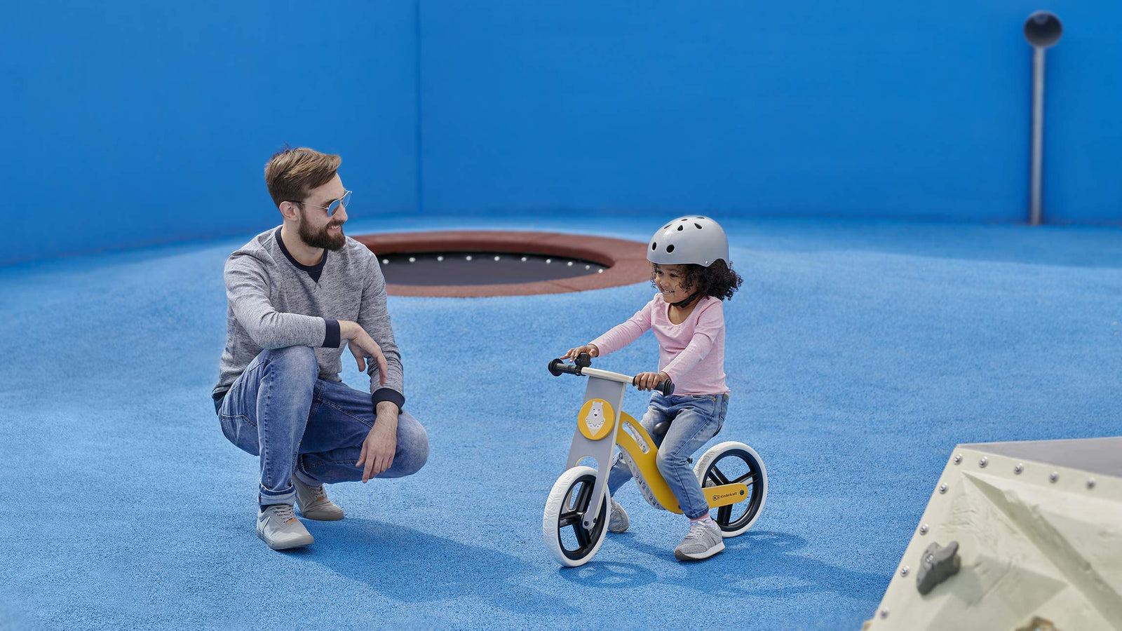 Wooden Balance Bike Uniq, Lightweight Bicycle, Easy Transport, 12 Inches Wheels, With Ajustable Saddle, Accessories, Bell, 2 Handles, For Toddlers, From 2 To 5 Years, To 35 Kg, Turquoise 83 x 54 x 40cm