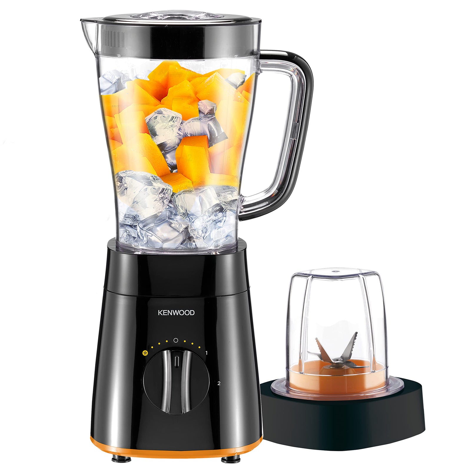 Kenwood Blender 500W Smoothie Blender/Smoothie Maker 1.5L With Multi Mill (Grinder/Chopper), Ice Crush Function Blp15.150Bk Black