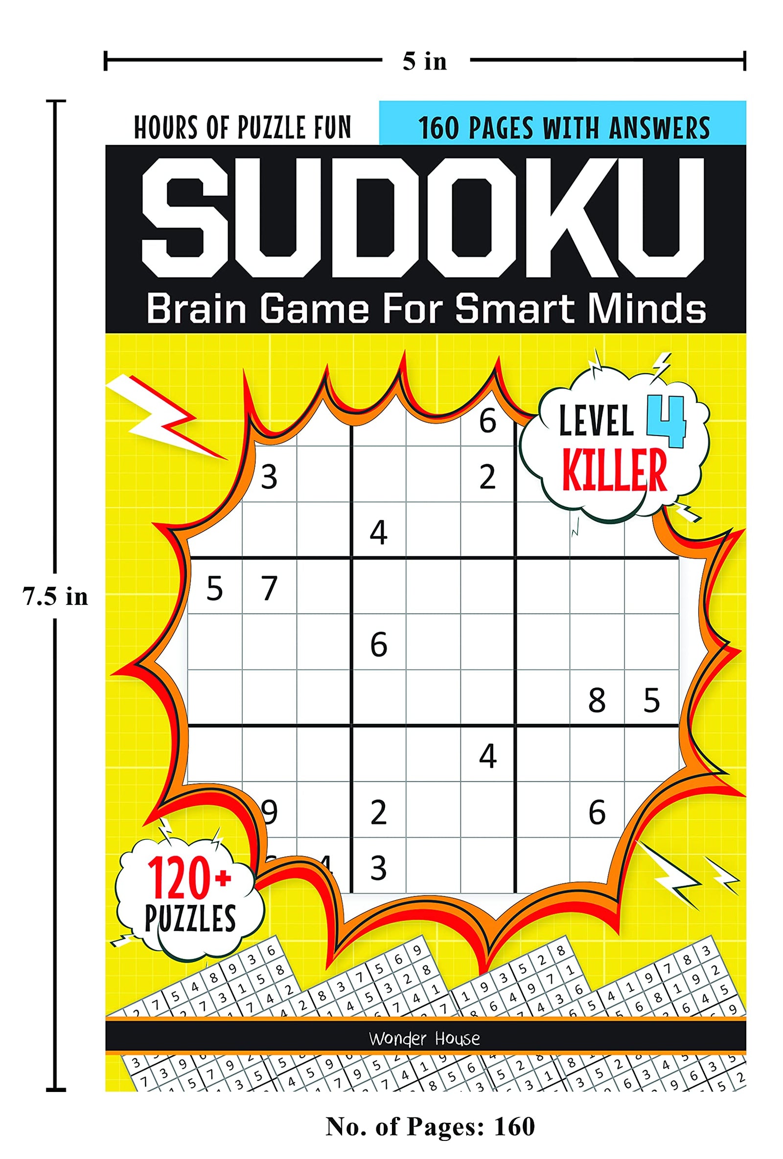 Sudoku - Brain Games For Smart Minds Level 4 Killer : Brain Booster Puzzles for Kids, 120+ Fun Games