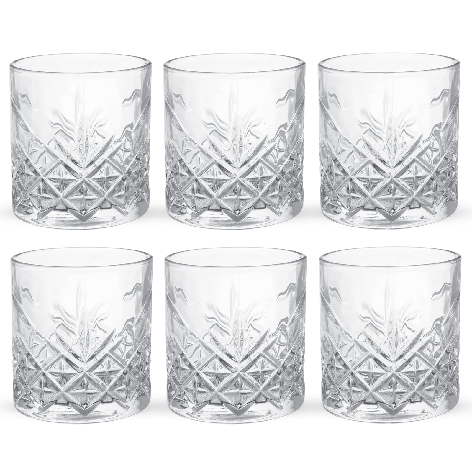 Treo by Milton Barley 340 Whiskey Glass Tumbler, Set of 6, 340 ml Each, Transparent