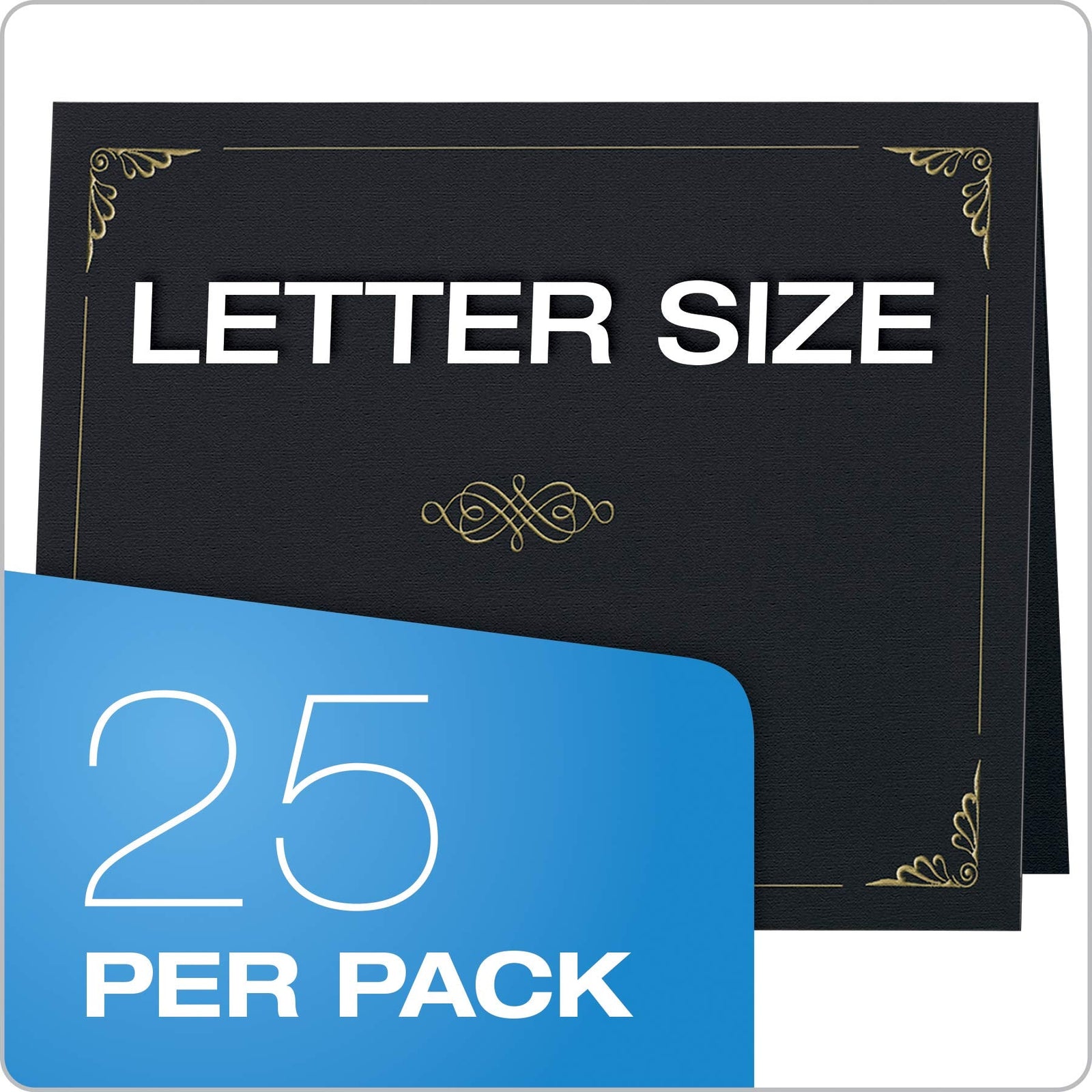 Oxford Certificate Holders, Black Diploma Holders, Letter Size, 25 Per Pack (299550)