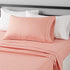 Amazon Basics Lightweight Super Soft Easy Care Microfiber Bed Sheet Set With 14” Deep Pockets - Twin, Peachy Coral Arrows