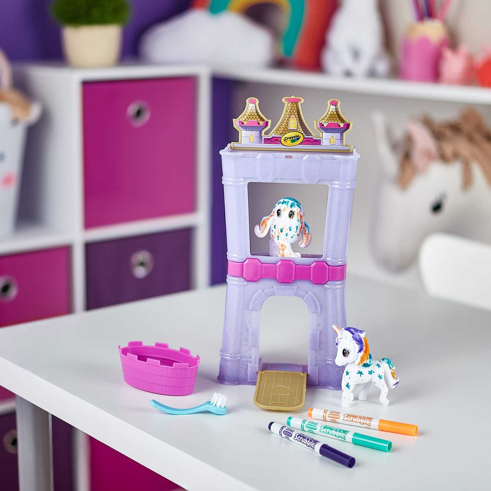 CRAYOLA Washimals Peculiar Pets Palace Case | Creative Colouring Playset With Washable Markers And Magical Pets For Ages 3+