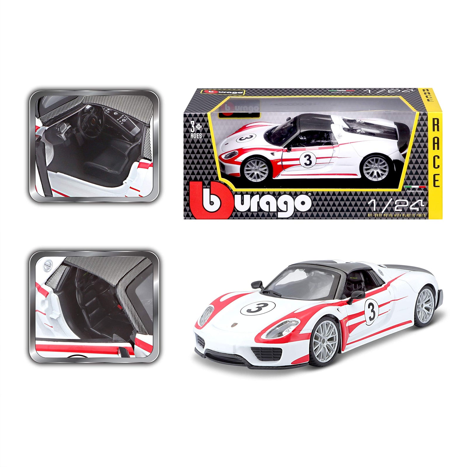 1:24 Scale Porsche 918 Weissach - Race Car Model