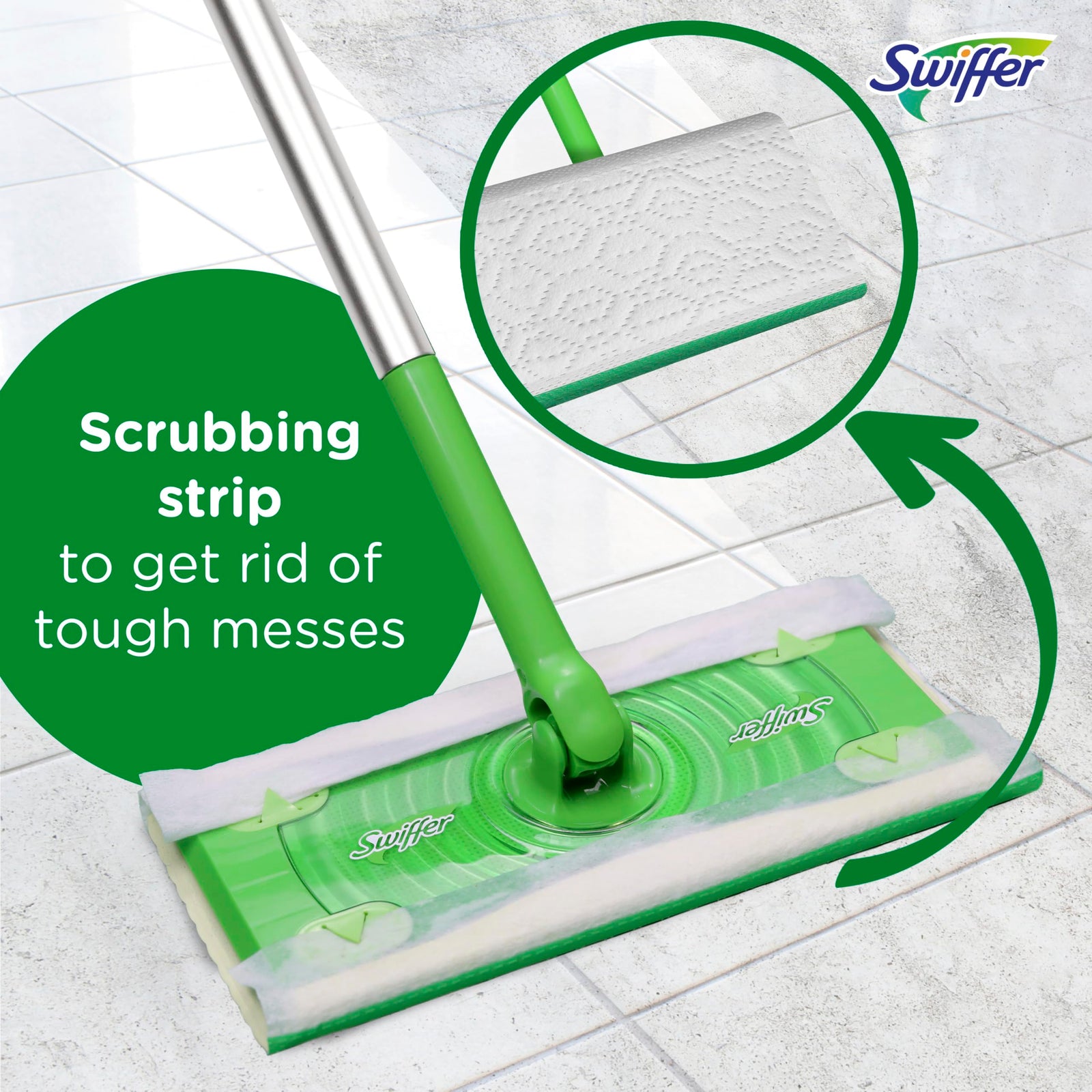 Swiffer Sweeper Wet Mopping Pad Refills For Floor Mop With Febreze Lavender Vanilla & Comfort Scent 12 Count, Green White, 15845