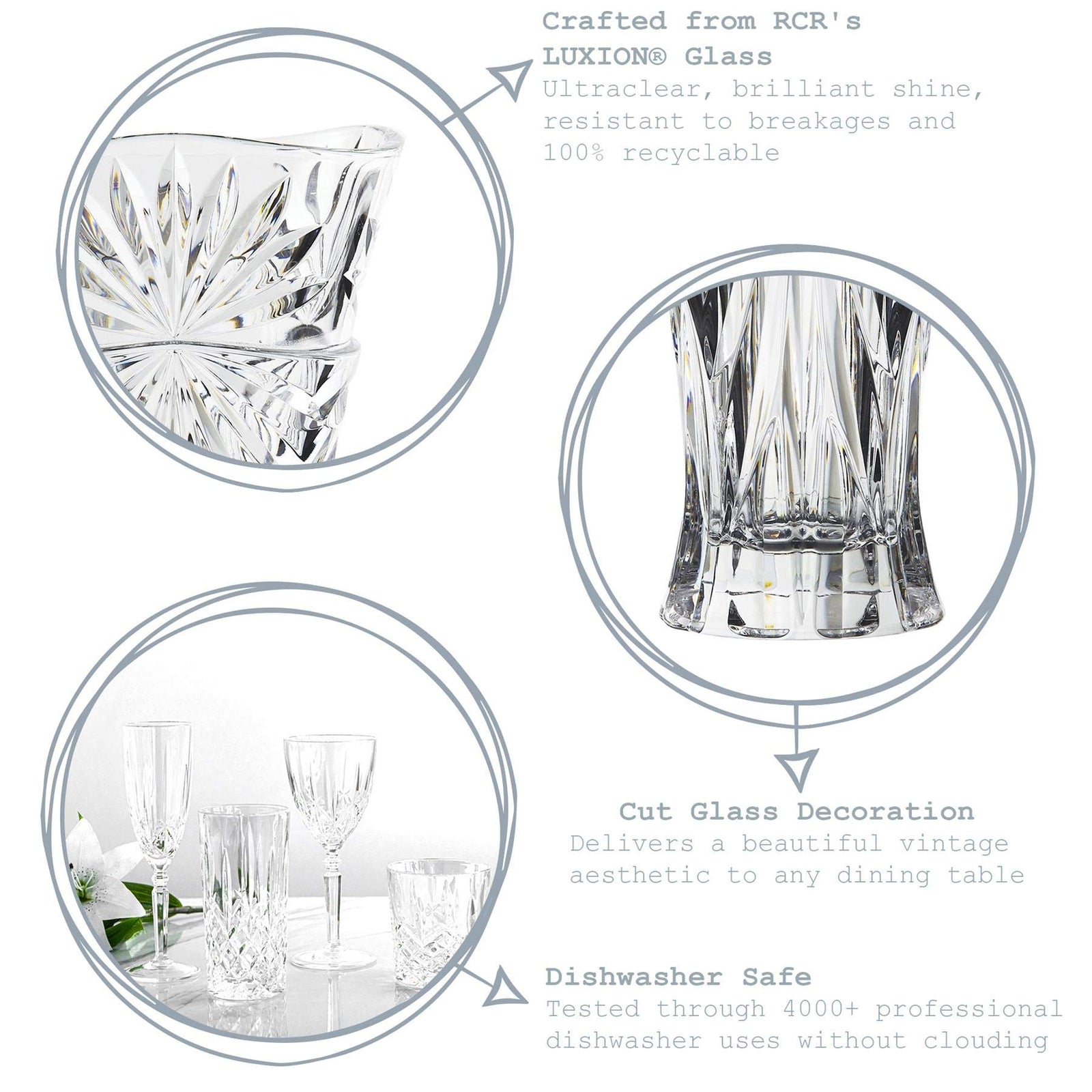 RCR Romola Crystal Vase , Clear