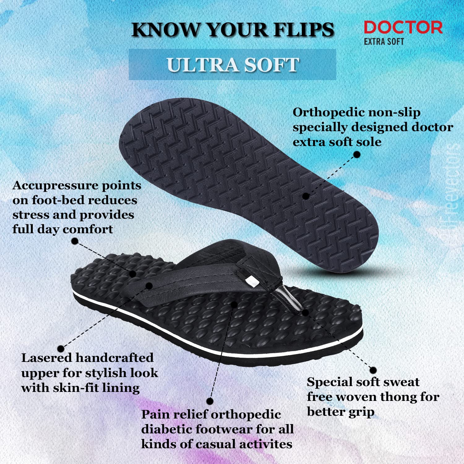 DOCTOR EXTRA SOFT House Slipper for Women's Ortho Care |Orthopaedic | Diabetic | Comfortable | MCR | Flip-Flop Ladies and Girl’s Home Slides for Daily Use D-20