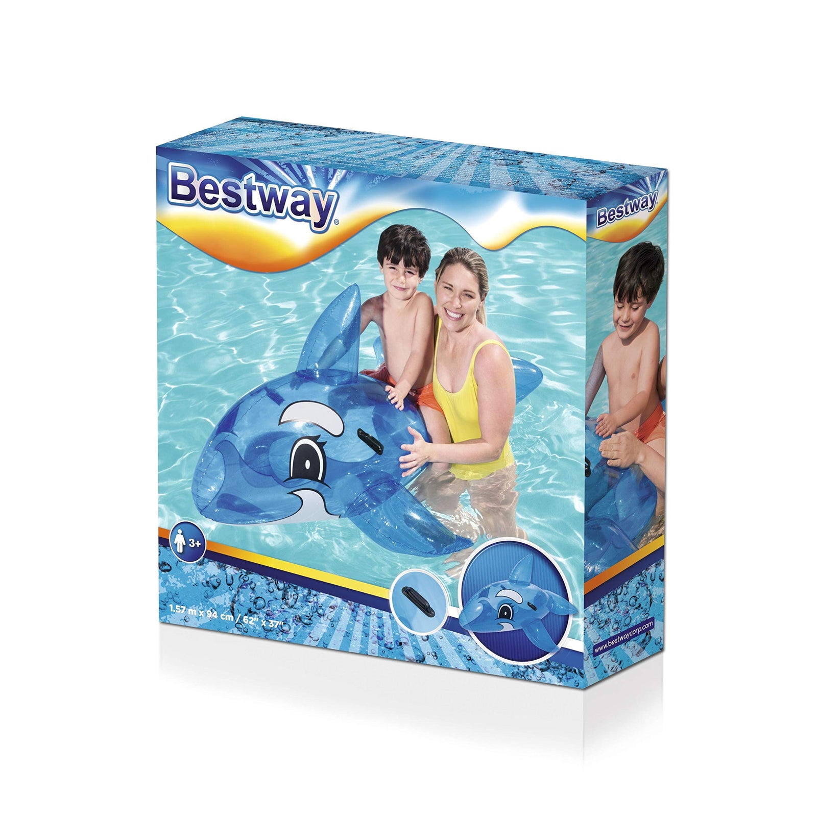 Bestway Transparent Whale Rider - 157x94cm, Blue - Model 26-41037