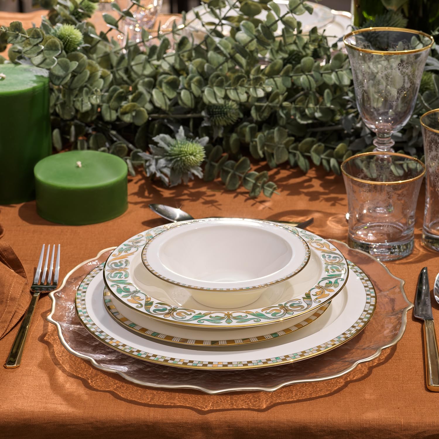 Schäfer Tılsım Jade Dinner Set 60 Pieces - Green