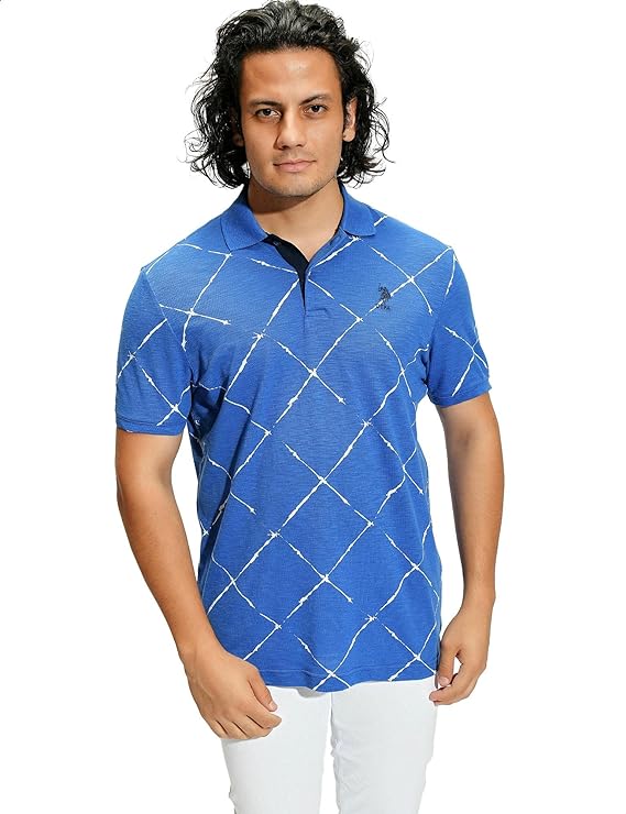 U.S. Polo Assn. Embroidered Logo Short Sleeves Patterned Polo Shirt For Men S