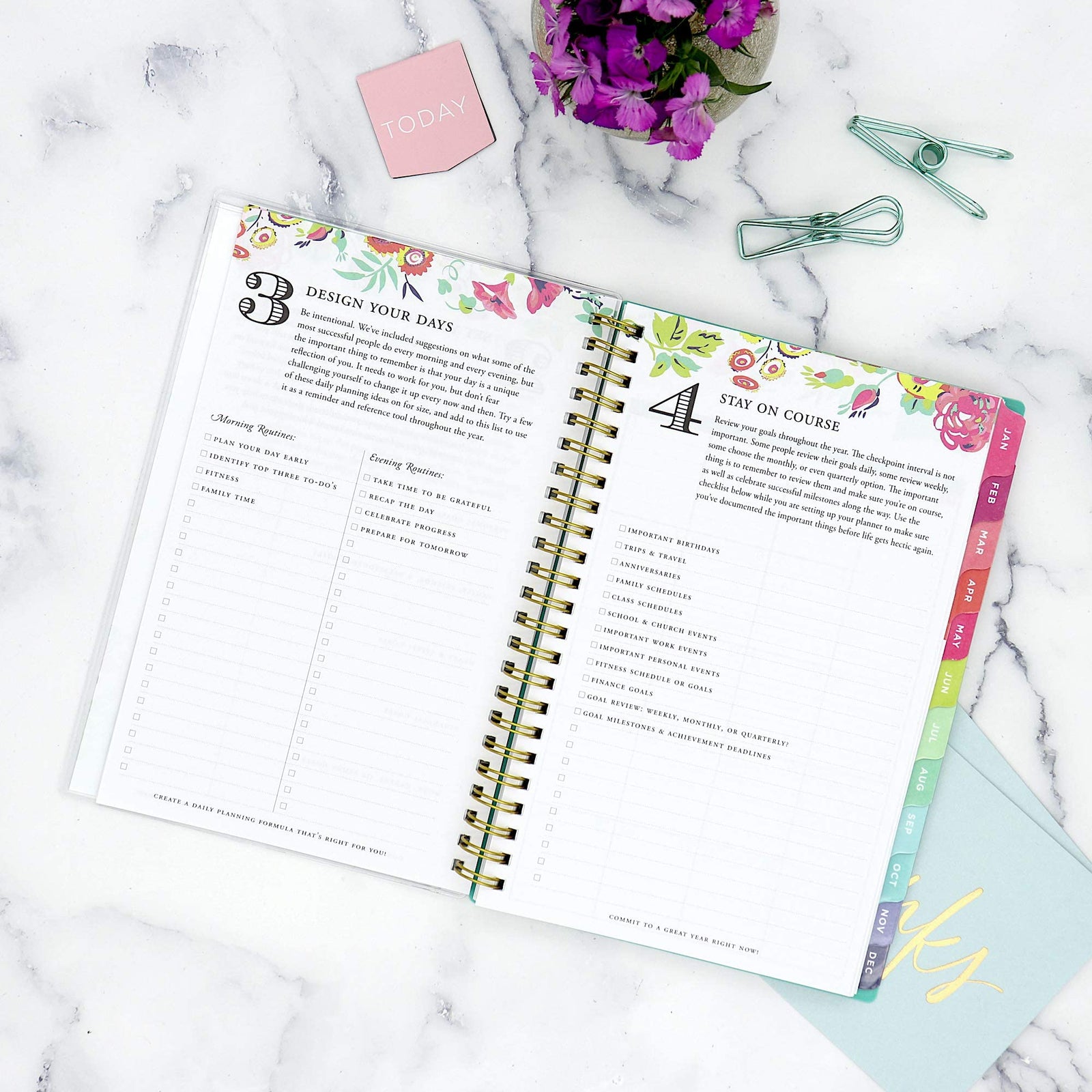 Blue Sky Day Designer for Blue Sky 2021 Weekly & Monthly Planner, Flexible Cover, Twin-Wire Binding, 12.7 cm x 20.3 cm, Peyton White