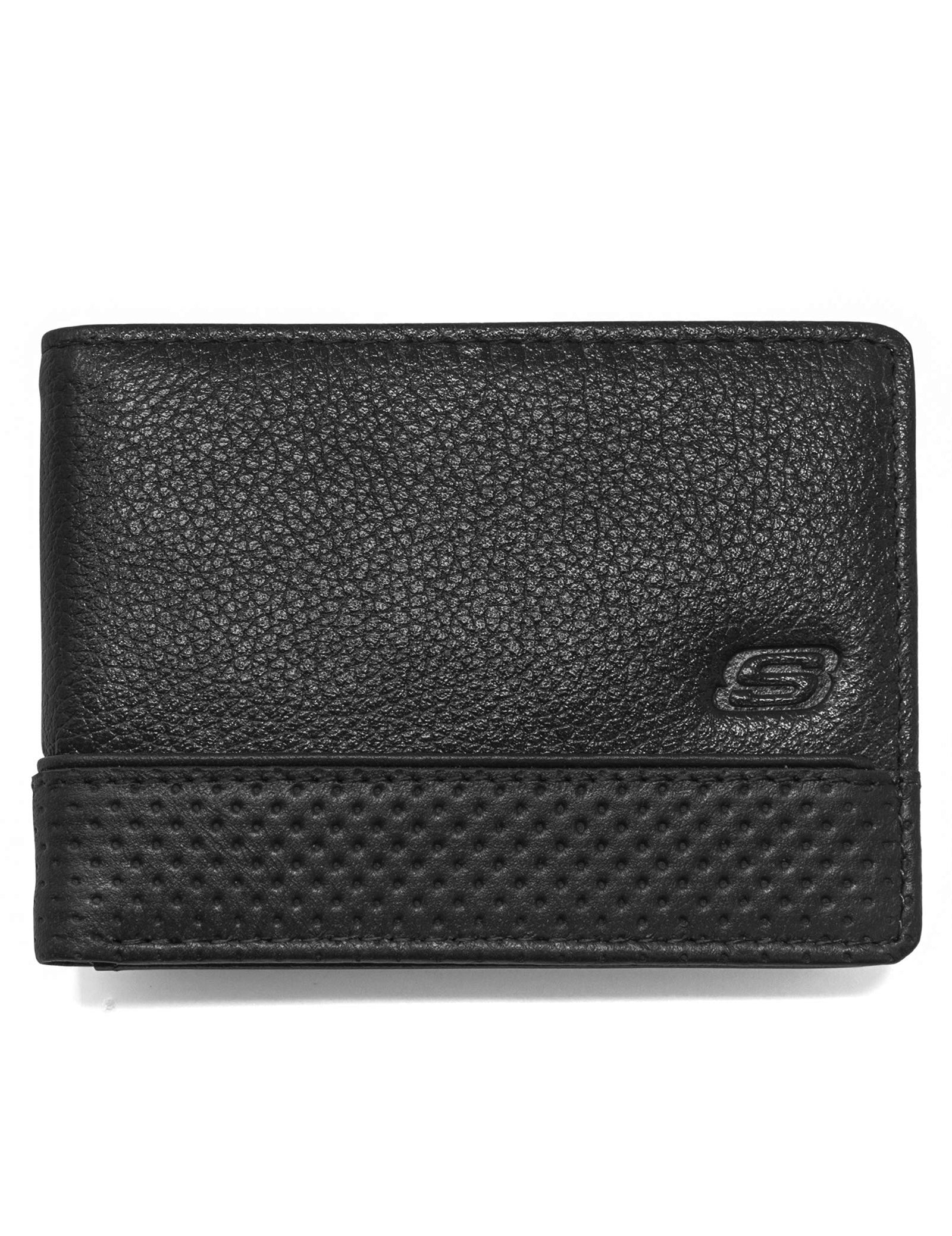 Skechers Men's Passcase RFID Leather Wallet with Flip Pocket