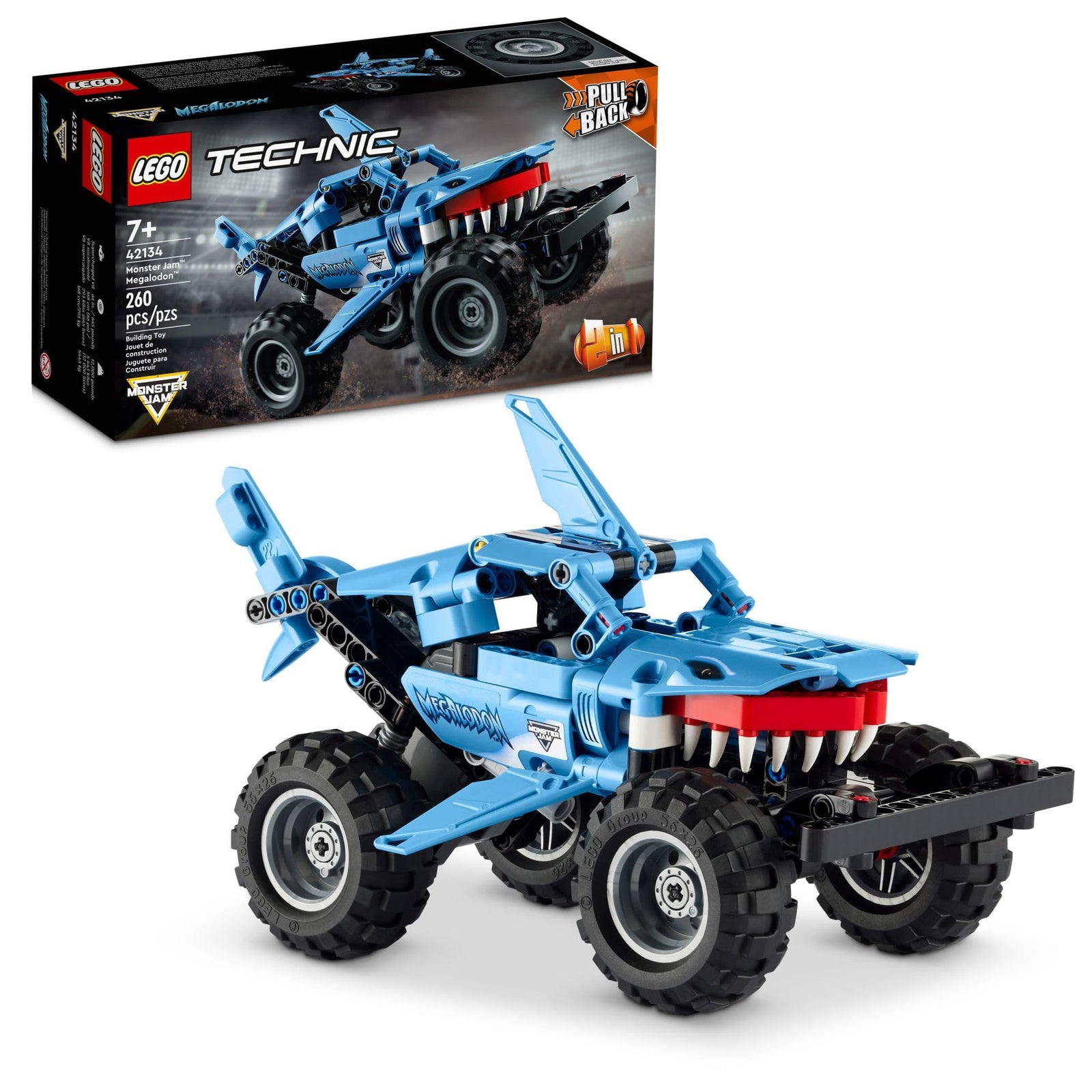 LEGO Technic Monster Jam Megalodon 42134 Building Toy Set for Kids, Boys, and Girls Ages 7+ (260 Pieces)