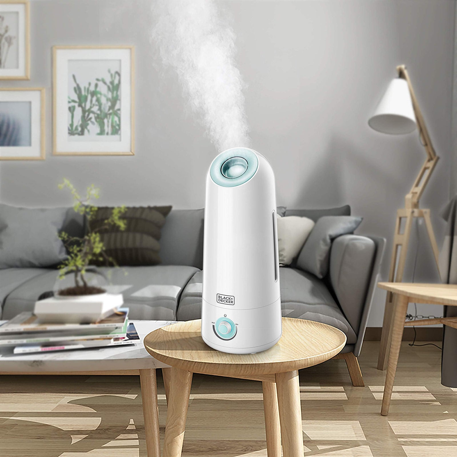 Black & Decker Air Humidifier – 25W, 5L Capacity, Ultrasonic System with Mist Control, Auto Shutoff, and Water Indicator (Model: HM5000-B5)