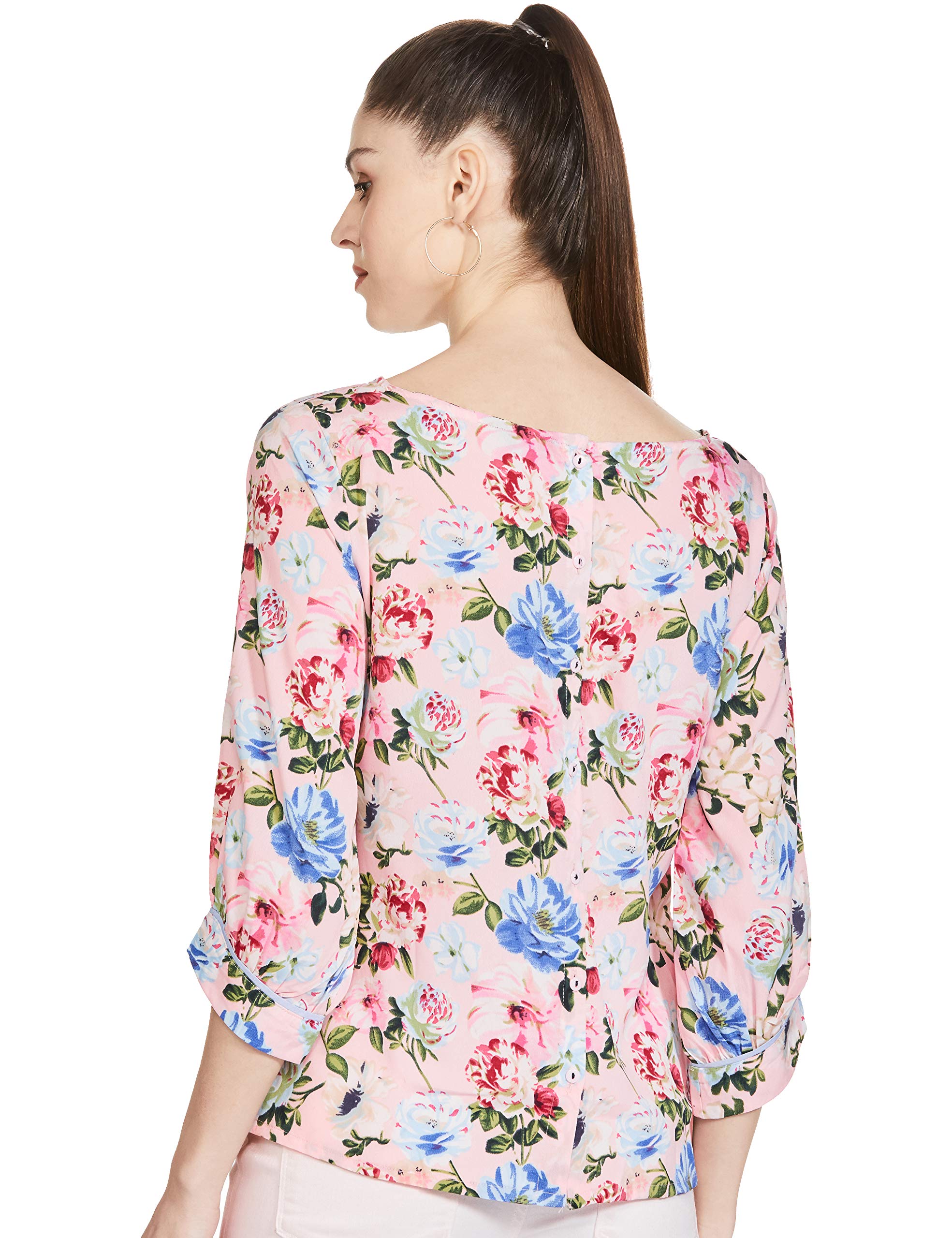 KRAVE Women's Floral Regular Top.Pink.