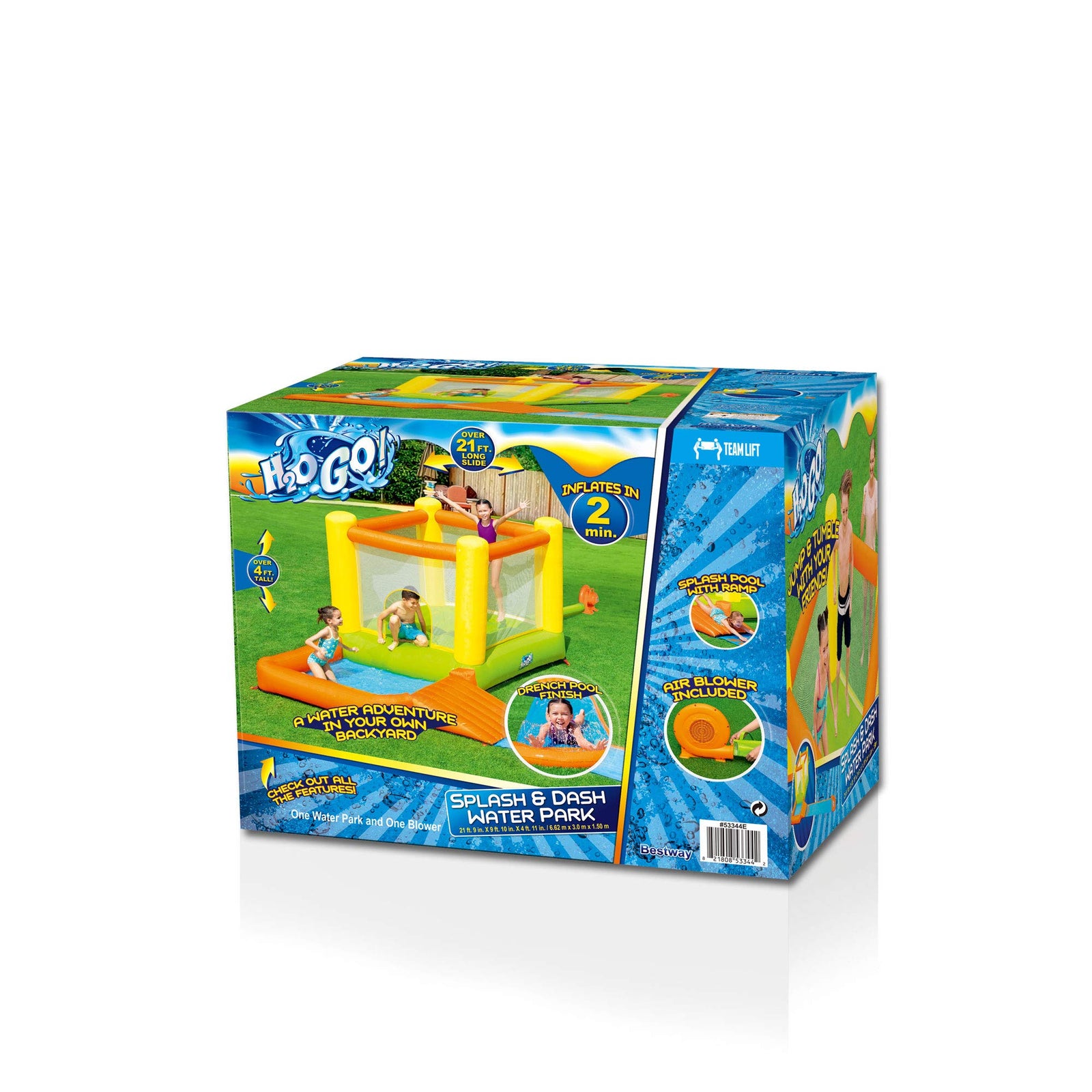 Bestway H2OGO! Splash & Dash Kids Inflatable Outdoor Bounce House and Water Slide Park