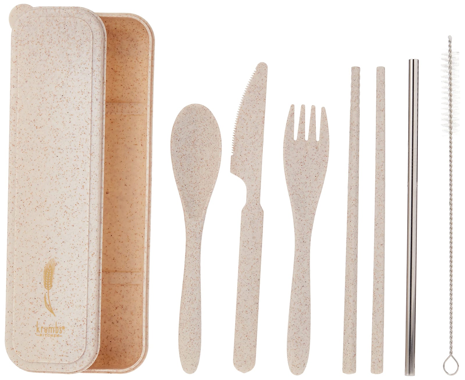 Krumbs Kitchen on The Go Wheat Straw Utensil Set, Assorted