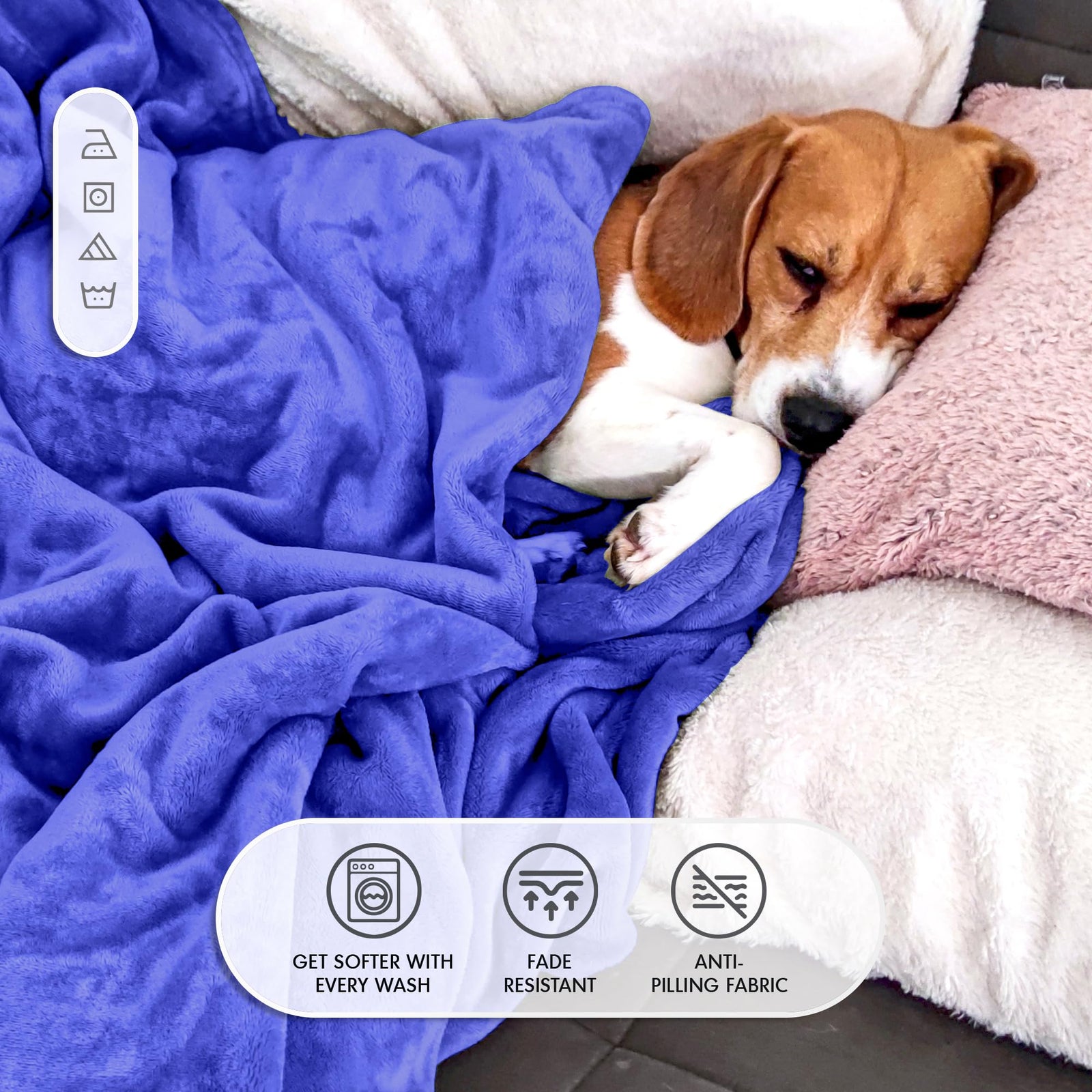 Hotel Linen Klub Single Micro Fleece Flannel Blanket - Ultra-Soft 260 GSM Super Plush Throw Blanket for Ultimate Warmth and Comfort, Size: 150 x 200 cm, Lavender Blue