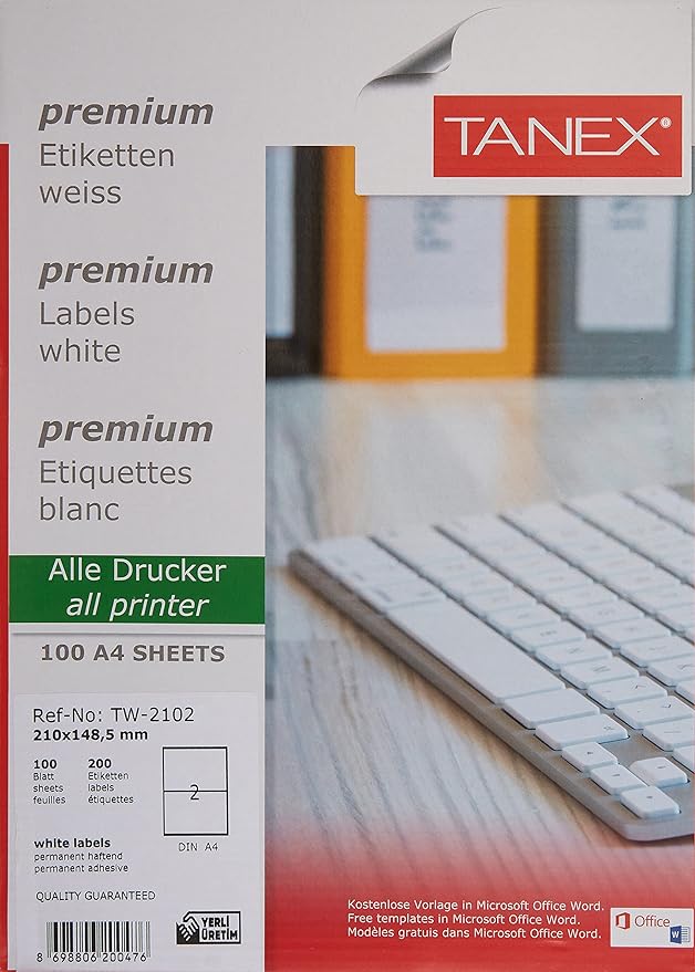 Label tanex 210 * 148.5 mm