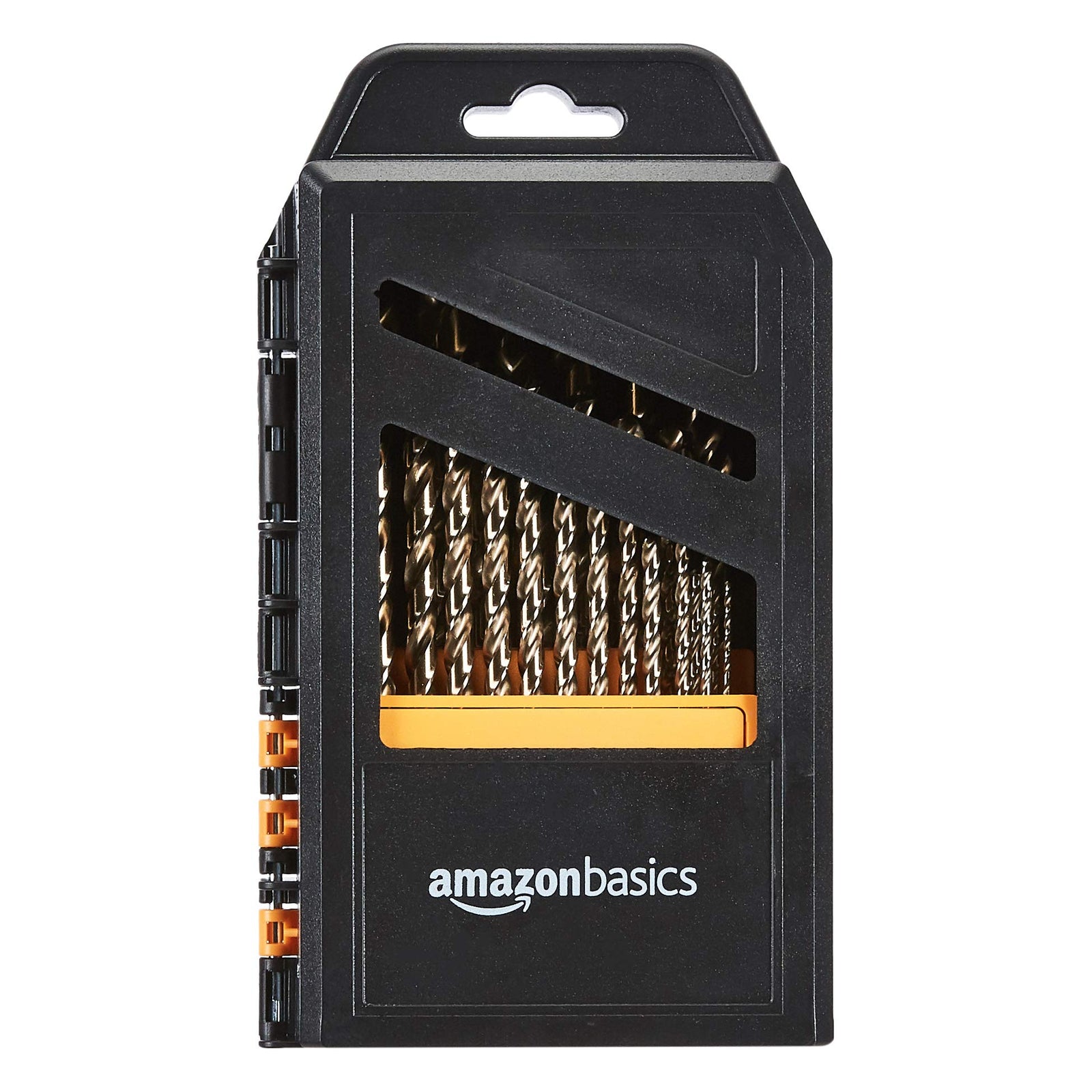 Amazon Basics Titanium Drill Bit Set - 29-Piece, M35 High Speed Steel HSS, for Steel, Alloy and Other Hard Metals