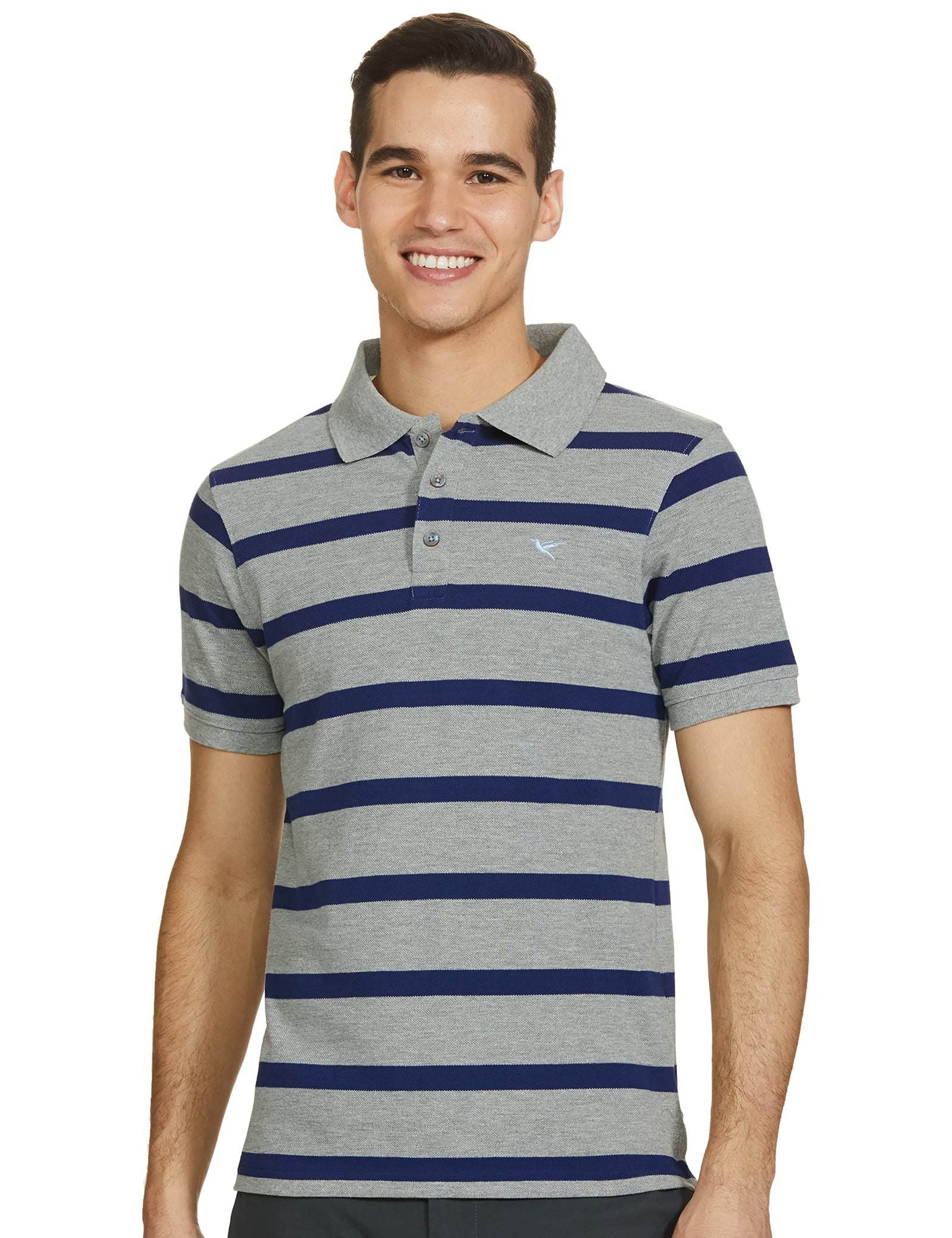 Deniklo Men's Striped Regular fit Polo Shirt