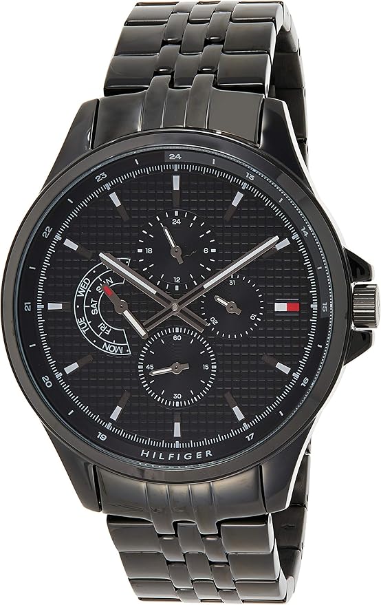 Tommy Hilfiger Shawn Men's Black Dial Stainless Steel Watch - 1791611