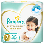 Pampers Premium Care Taped Baby Diapers, Size 7, 18+ kg, Unique Softest Absorption for Ultimate Skin Protection, 35 Count