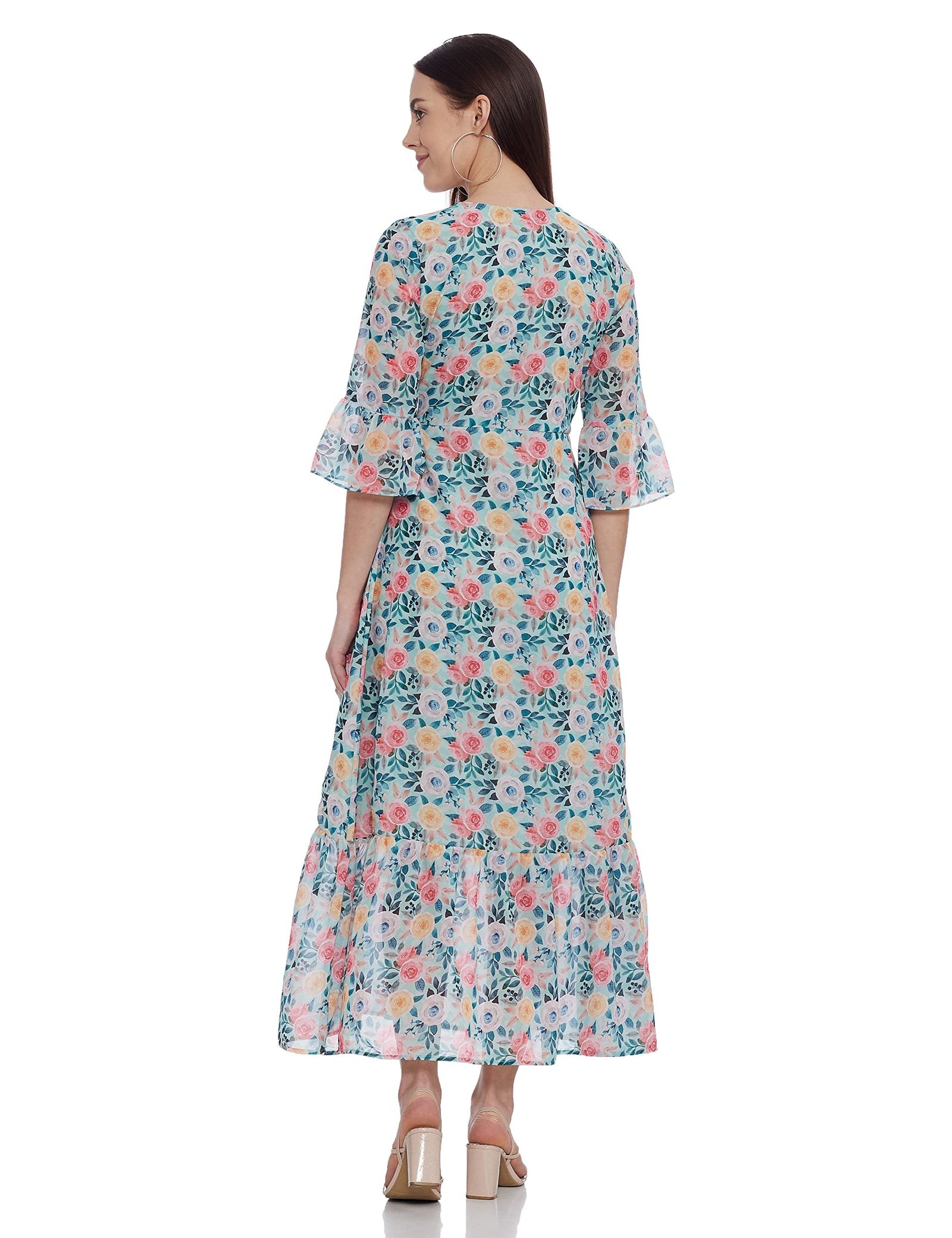 Diverse women's floral print maxi dress