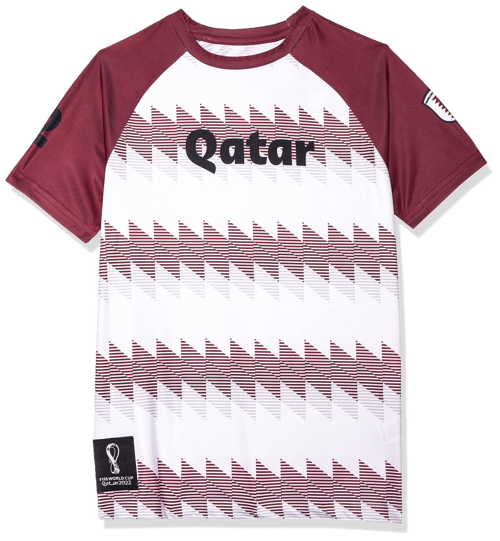 FIFA World Cup Qatar 2022 QATAR BOY'S TSHIRT - BURGUNDY AND WHITE