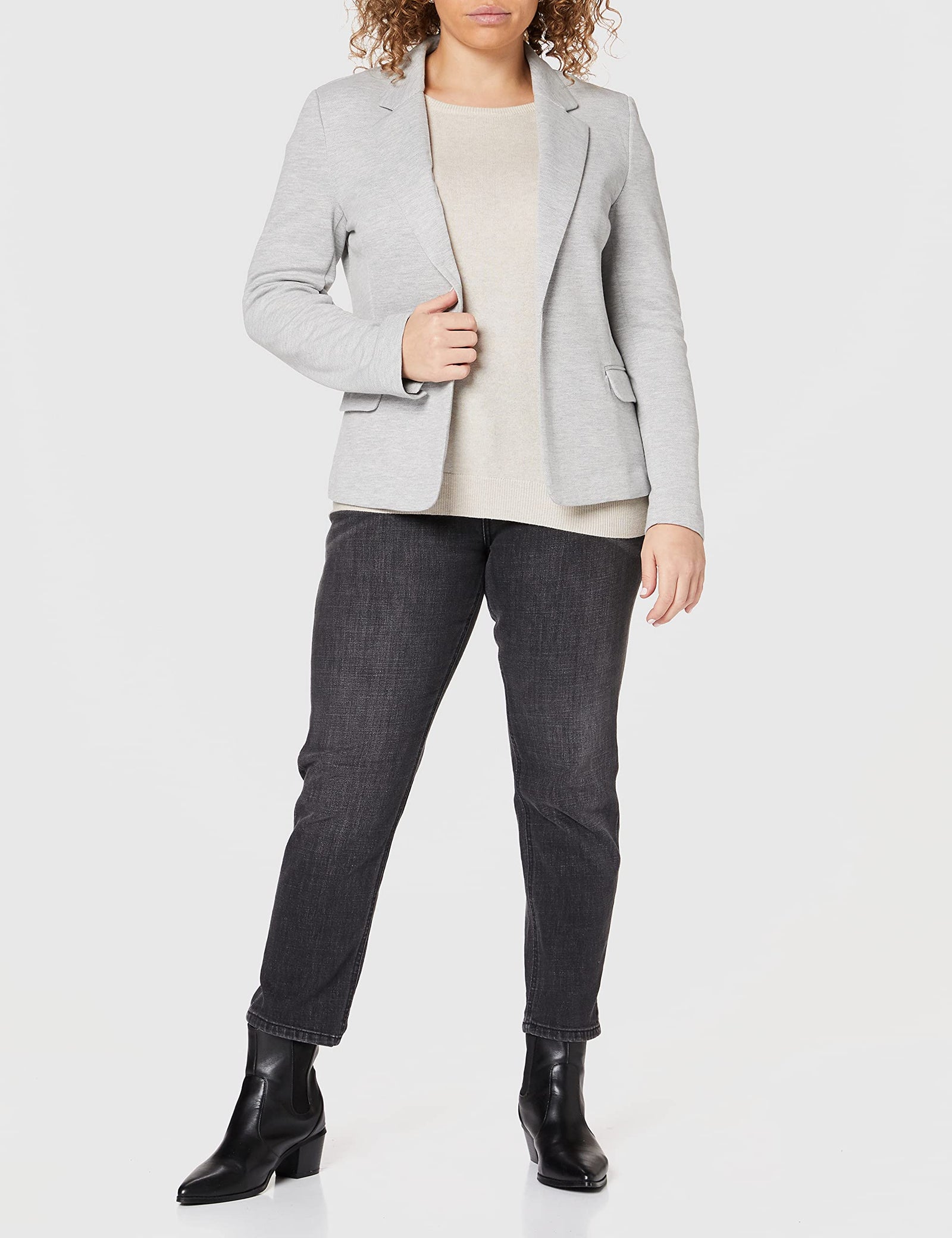 Vero Moda Women's VMJULIA L/S DNM Blazer ,  Light Grey , 36