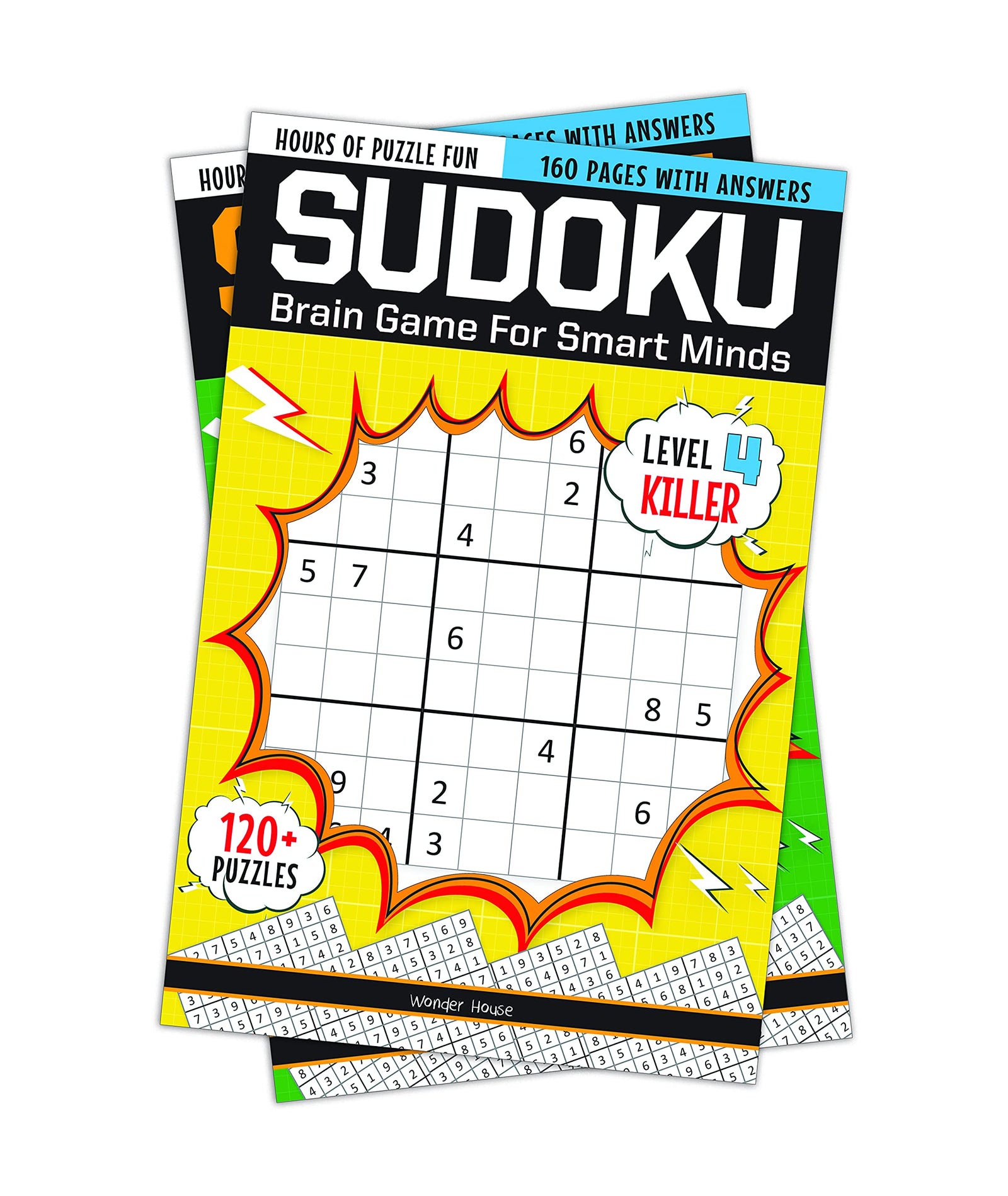 Sudoku - Brain Games For Smart Minds Level 4 Killer : Brain Booster Puzzles for Kids, 120+ Fun Games